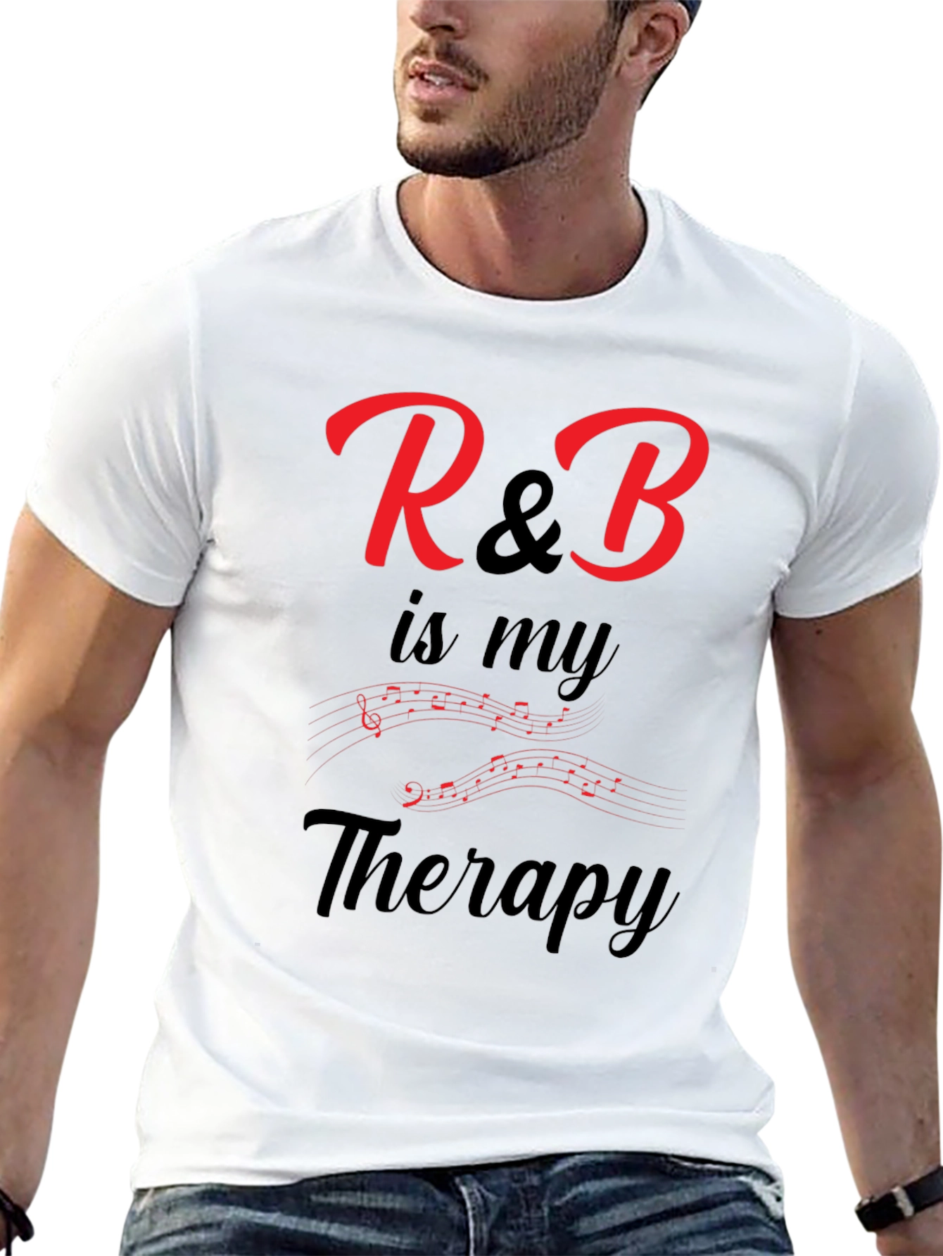 R&B Music Therapy Graphic Tee - Black