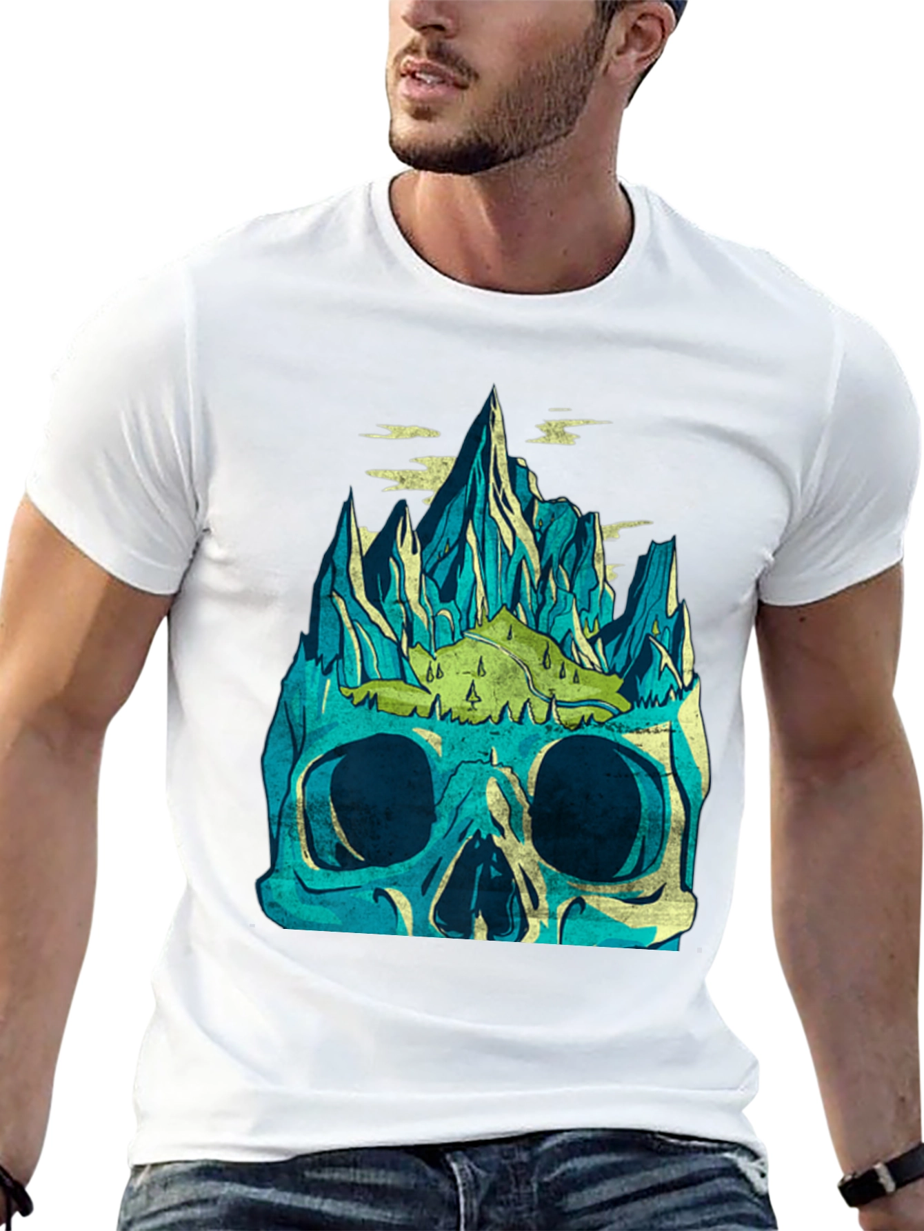 Skull Mountain Graphic Tee - Mens Black T-Shirt