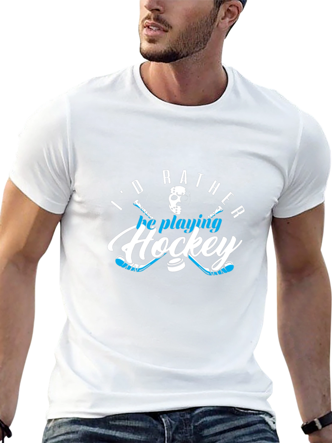 Id Rather Be Playing Hockey T-Shirt