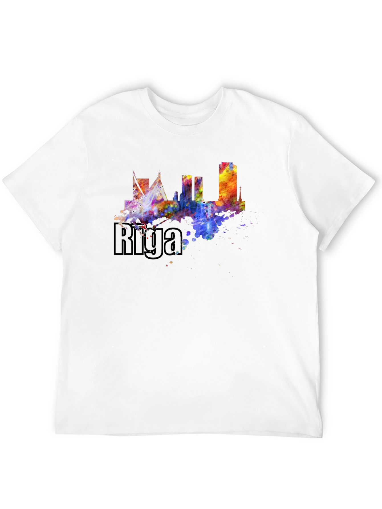 Riga Skyline Watercolor T-Shirt