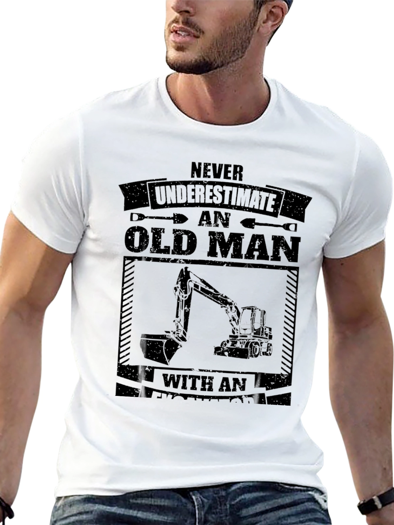 Old Man Excavator T-Shirt