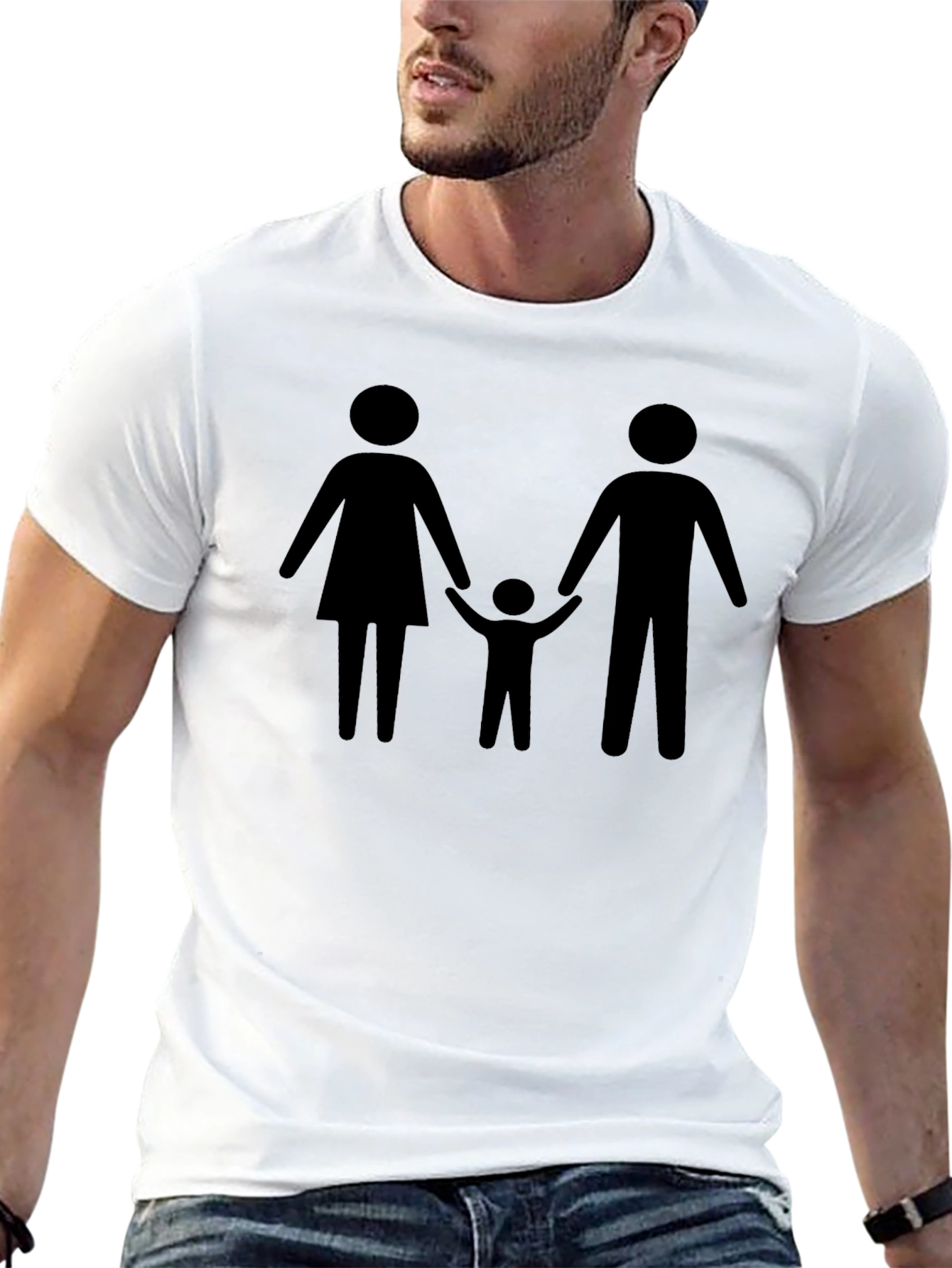 Family Silhouette Graphic Tee - Unisex Black T-Shirt