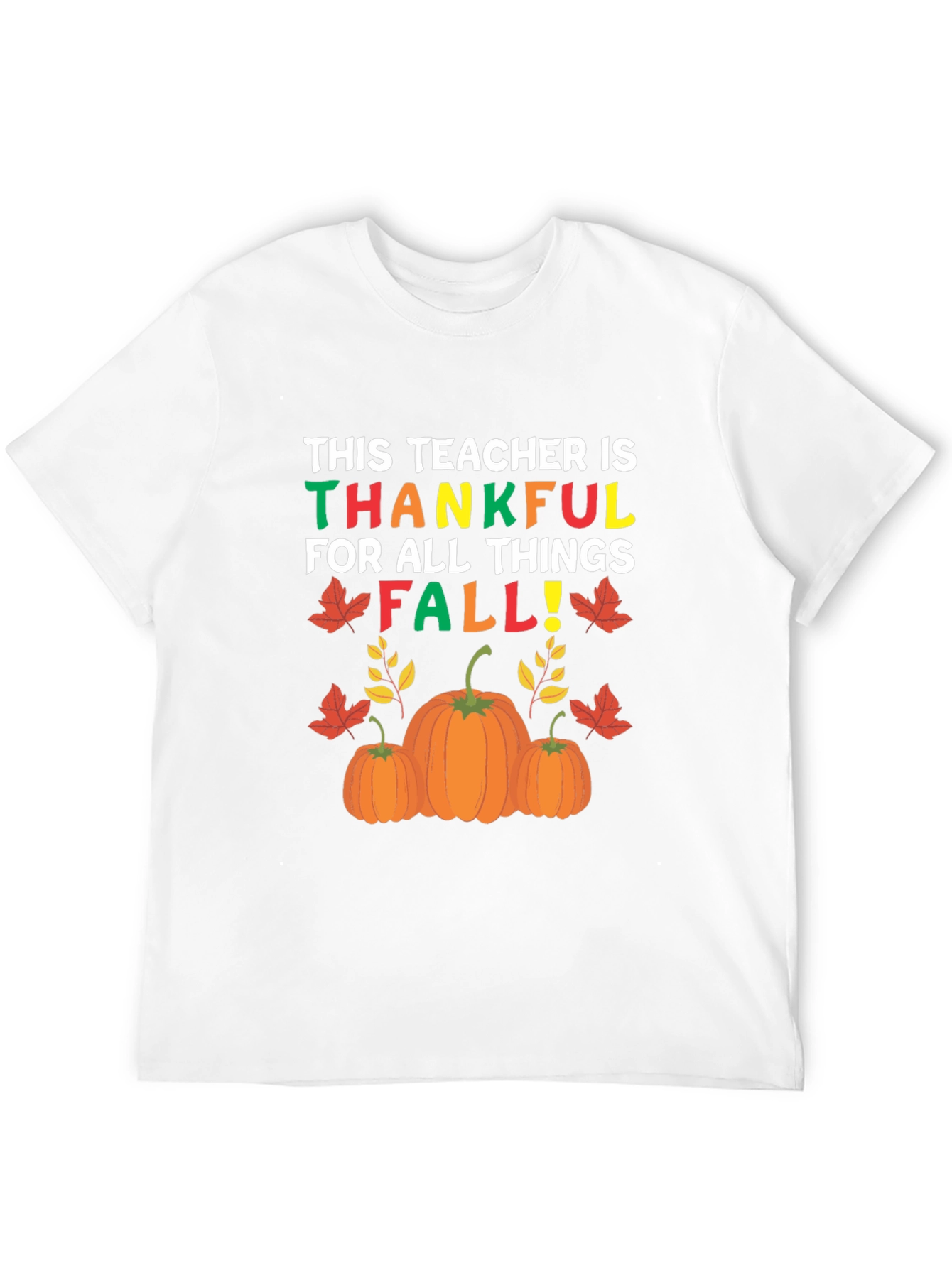 Teacher Thankful Fall T-Shirt Autumn Graphic Tee