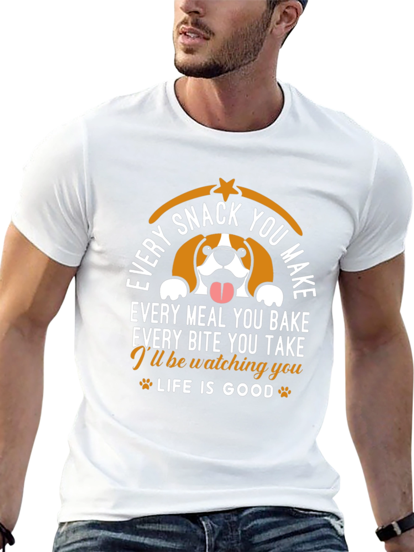 Funny Dog Watching You Graphic T-Shirt