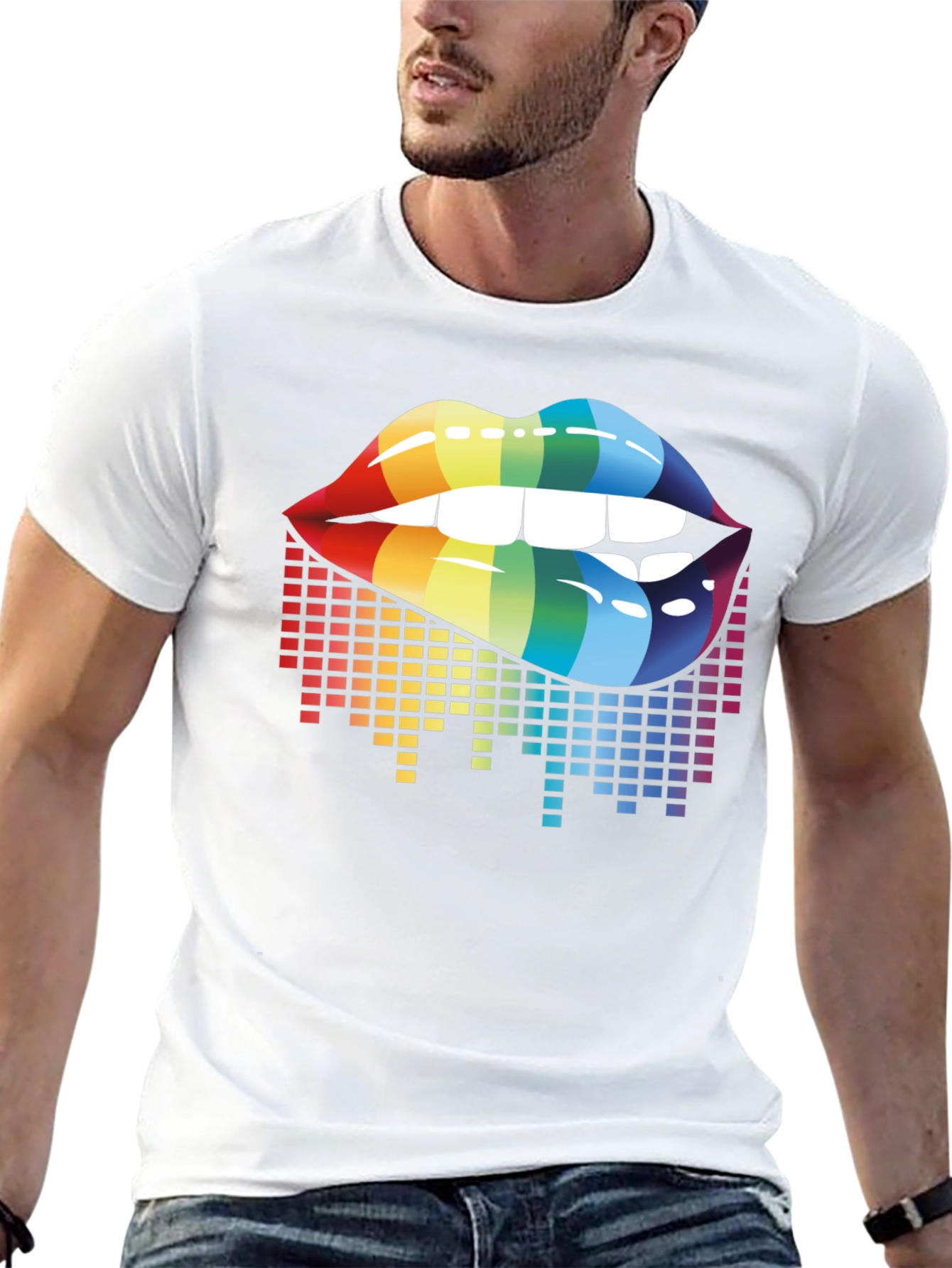Rainbow Lips Graphic Tee - LGBTQ+ Pride Shirt