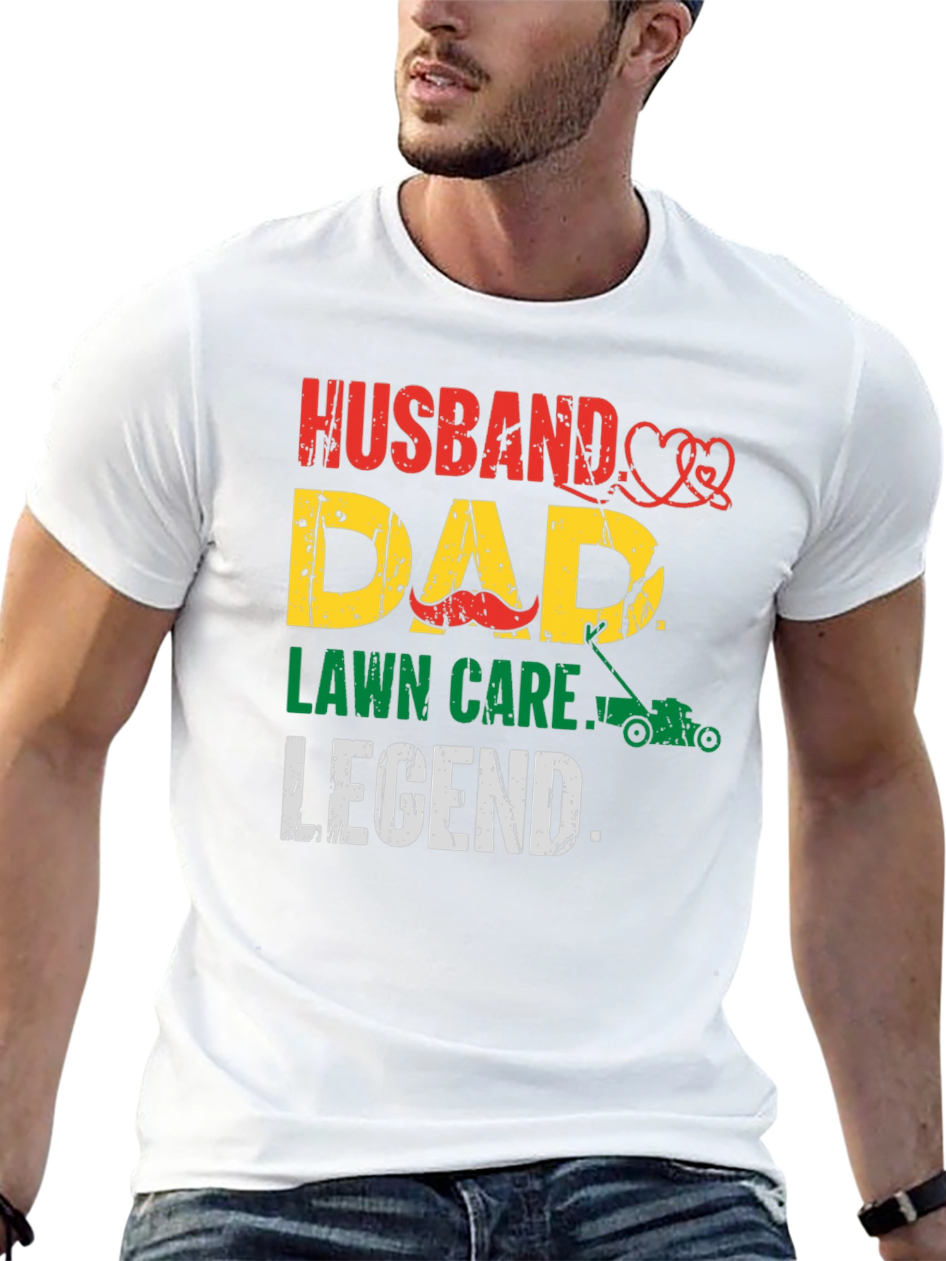 Husband Dad Lawn Care Legend T-Shirt
