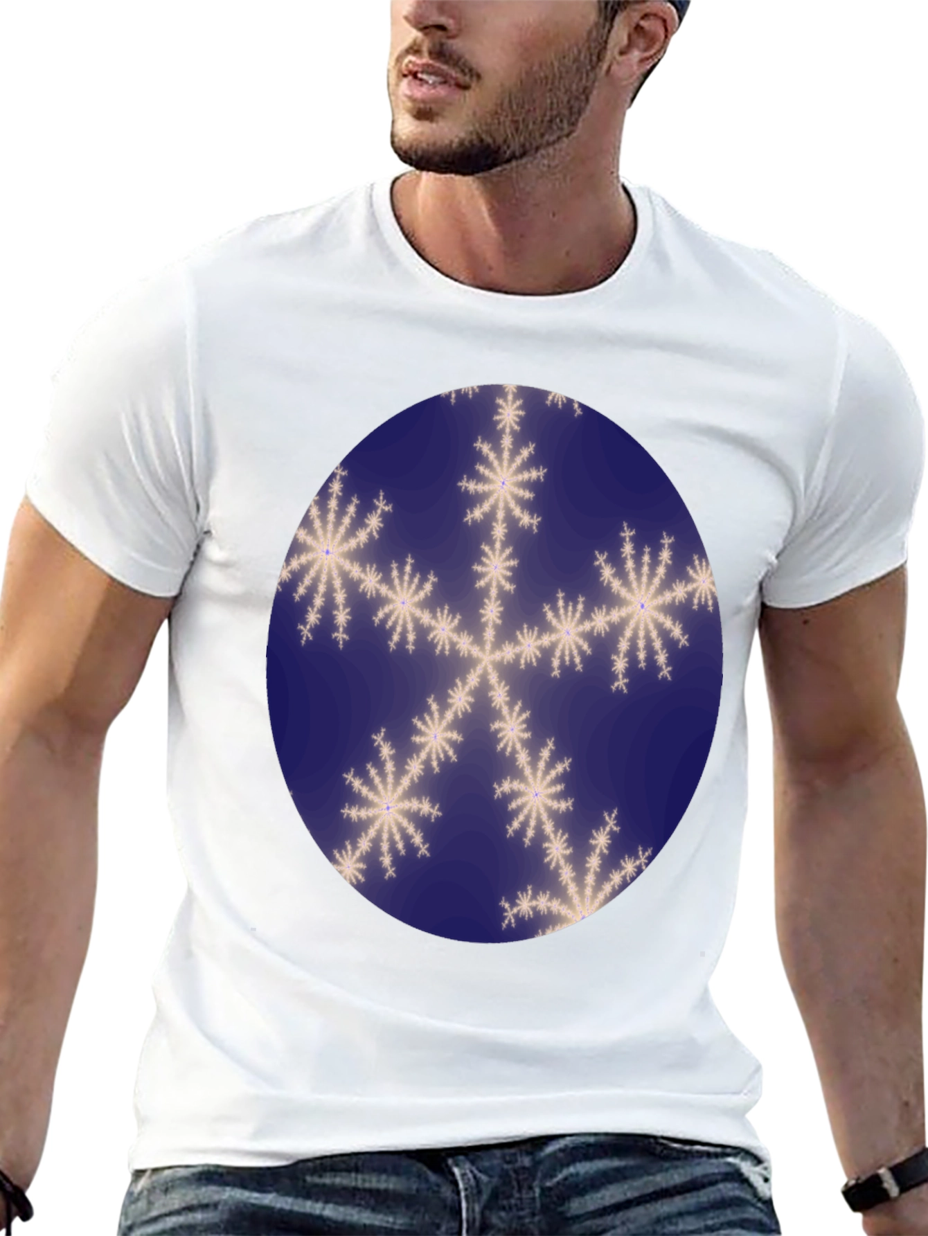 Snowflake Graphic Print Mens T-Shirt