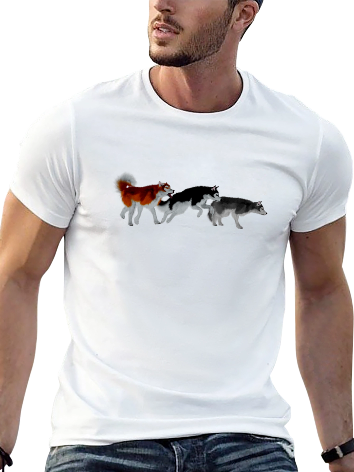 Husky Pack Running T-Shirt – Siberian Husky Dog Lover Tee
