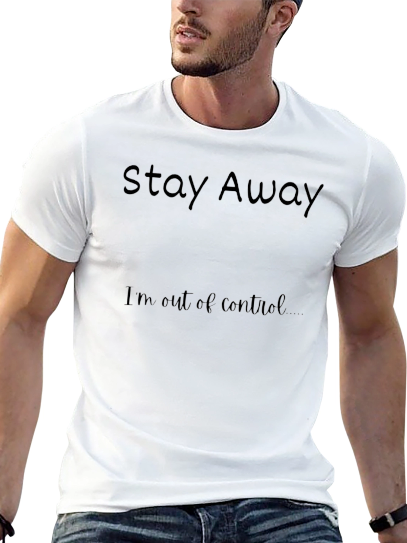 Stay Away Graphic Tee - Black Casual T-Shirt