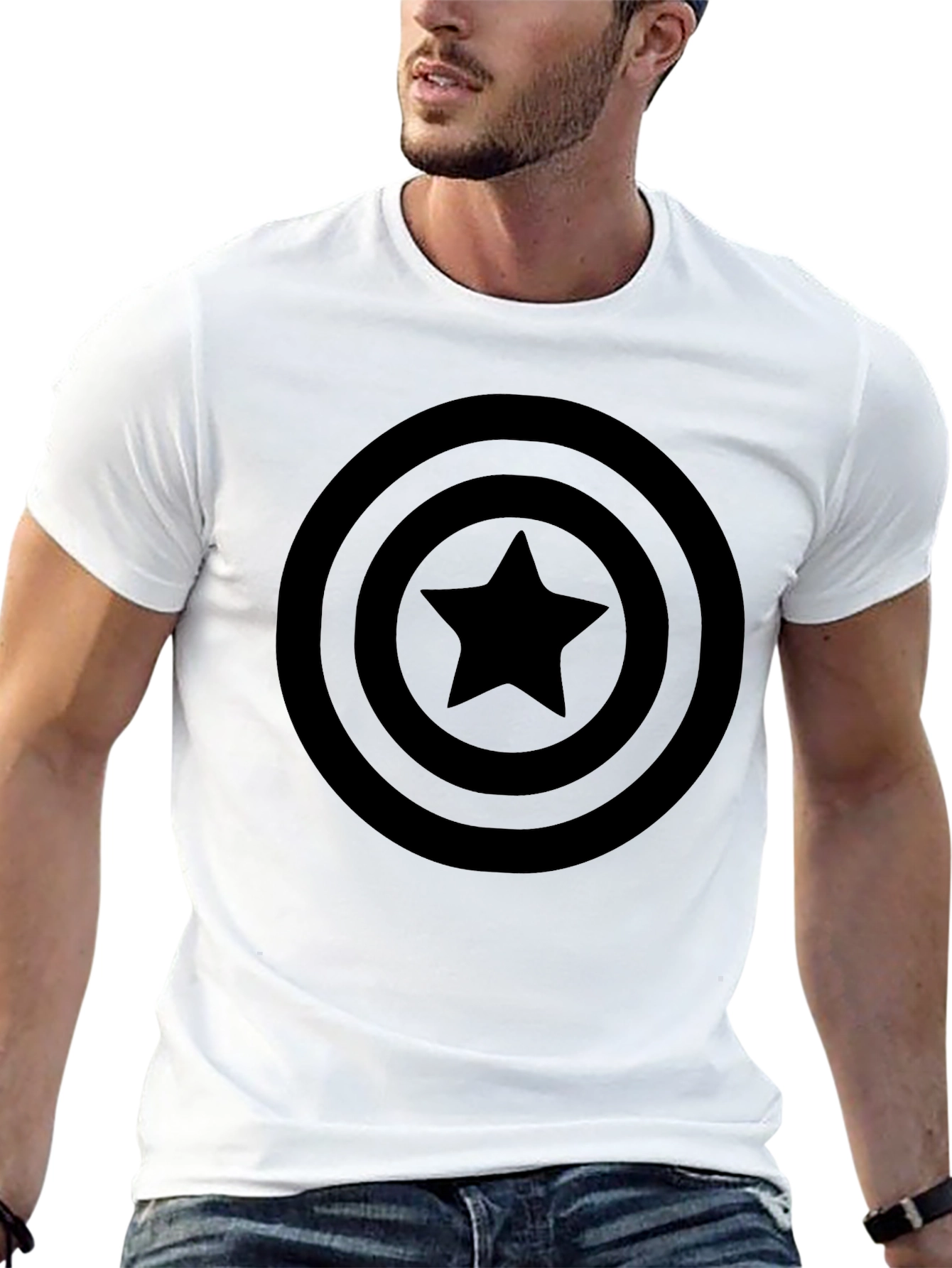 Black Captain America Shield T-Shirt