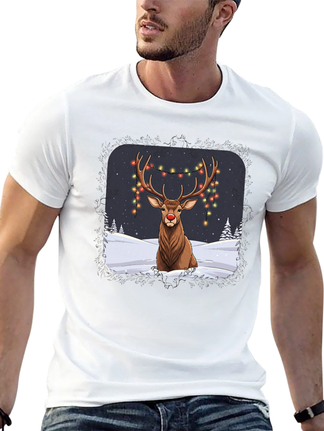 Festive Reindeer Graphic Tee