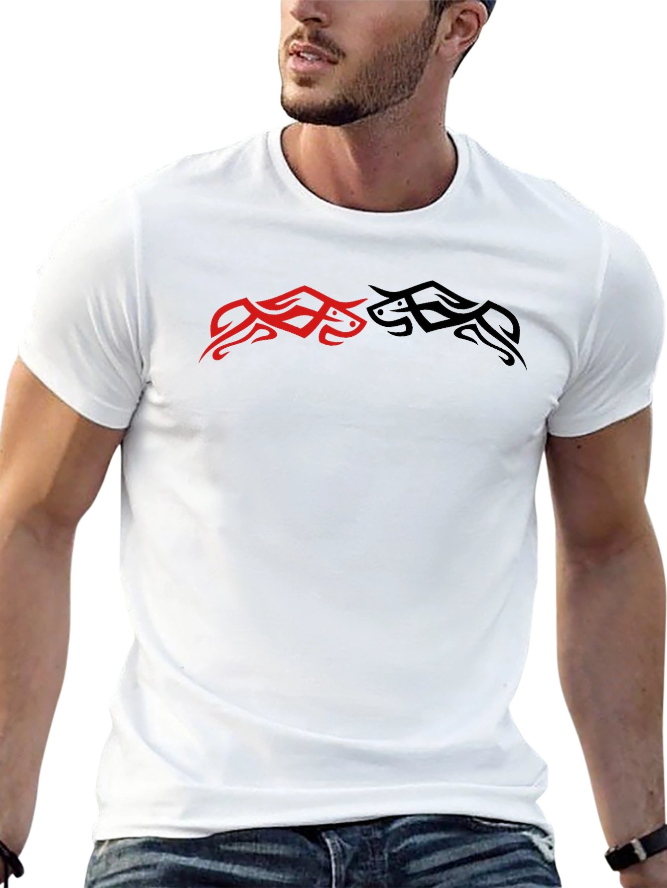 Tribal Bull Graphic Tee - Black