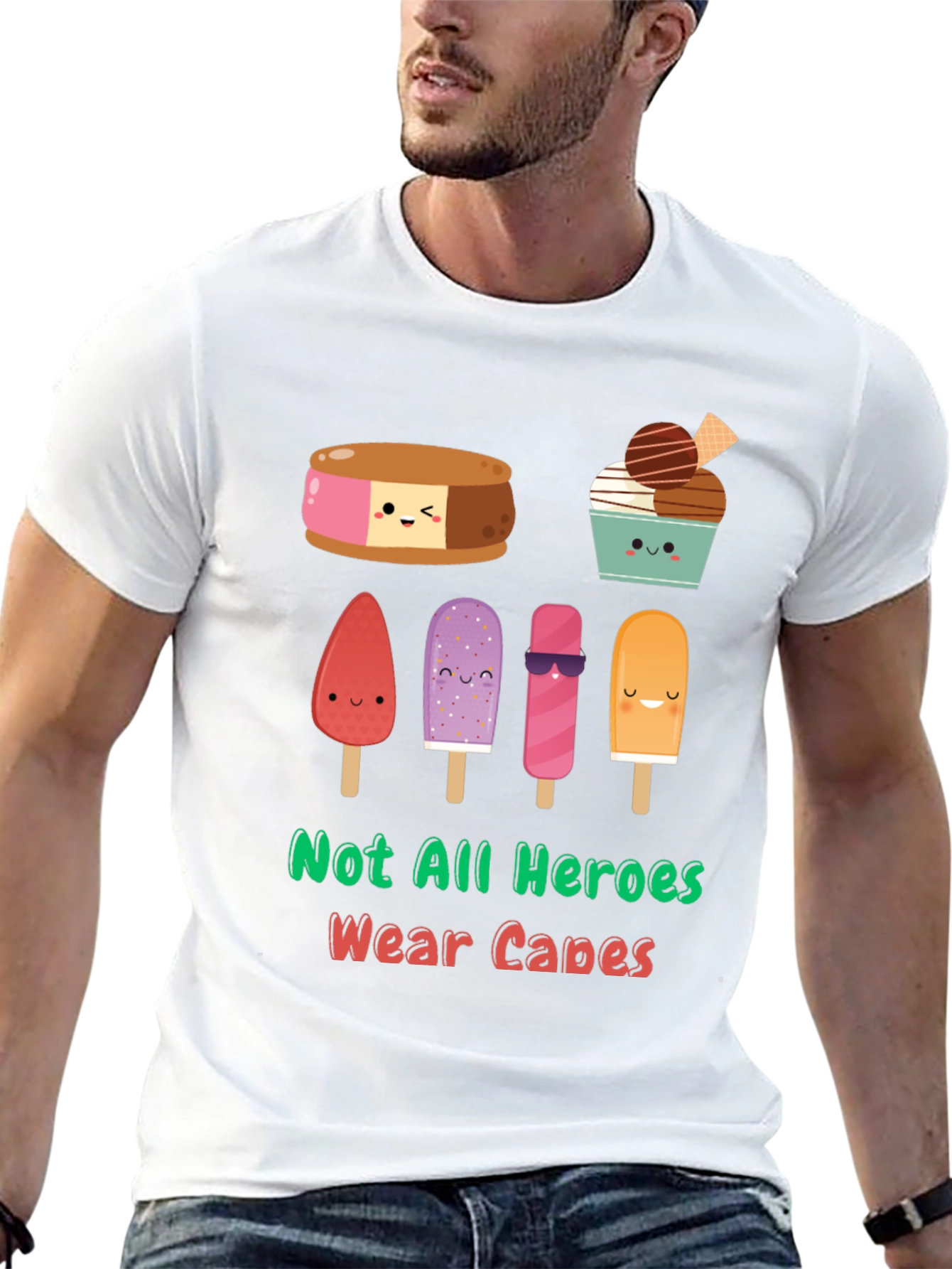 Dessert Heroes Graphic Tee - Funny Ice Cream T-Shirt