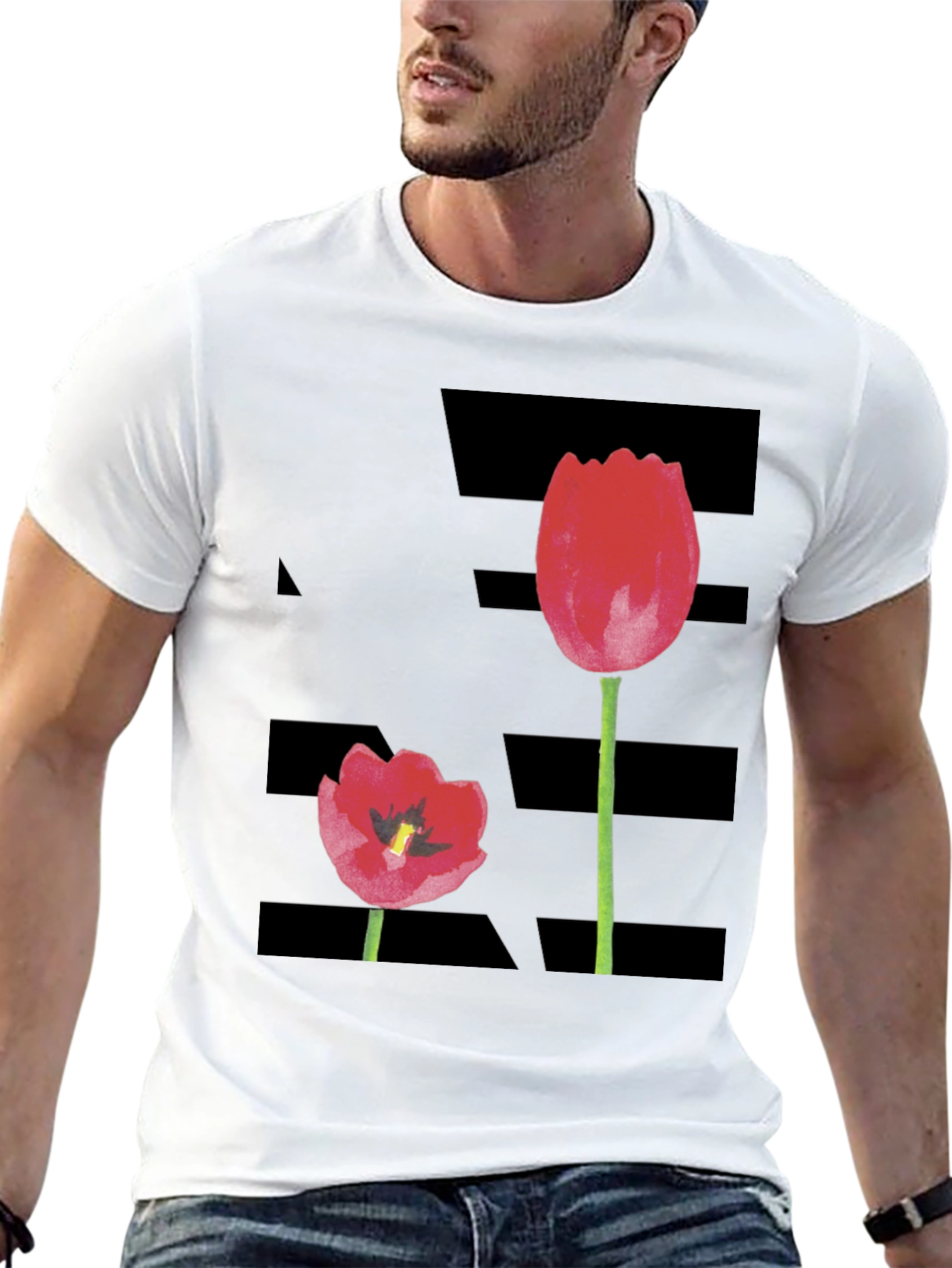 Tulip Graphic Black T-Shirt