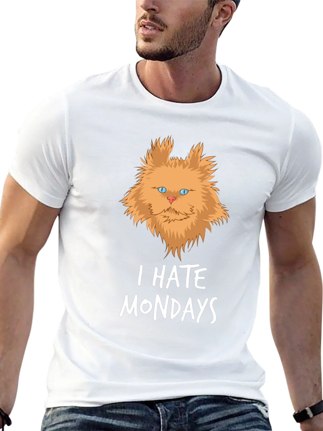 I Hate Mondays Cat T-Shirt - Black
