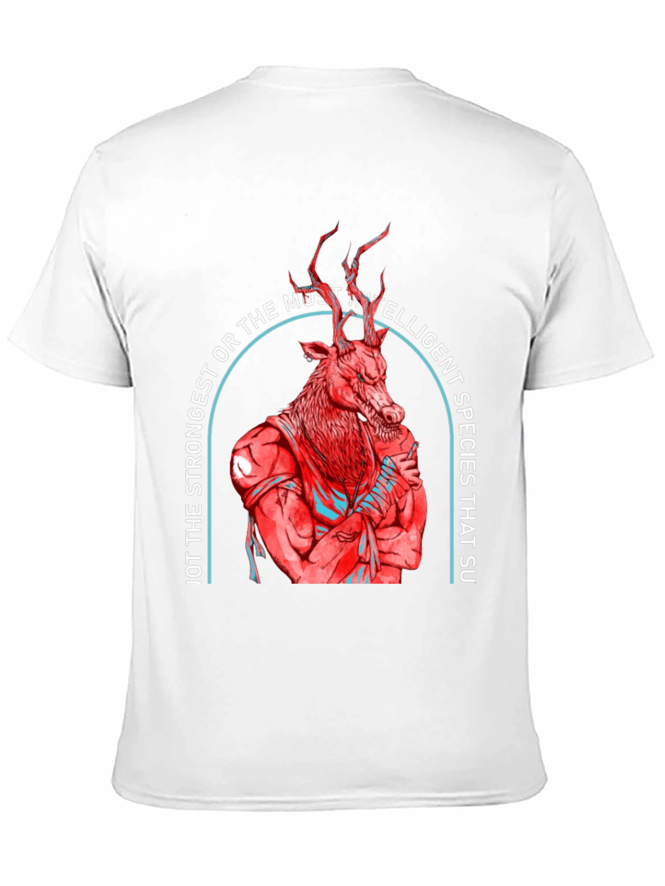 Strong Deer Graphic Tee - Black Cotton