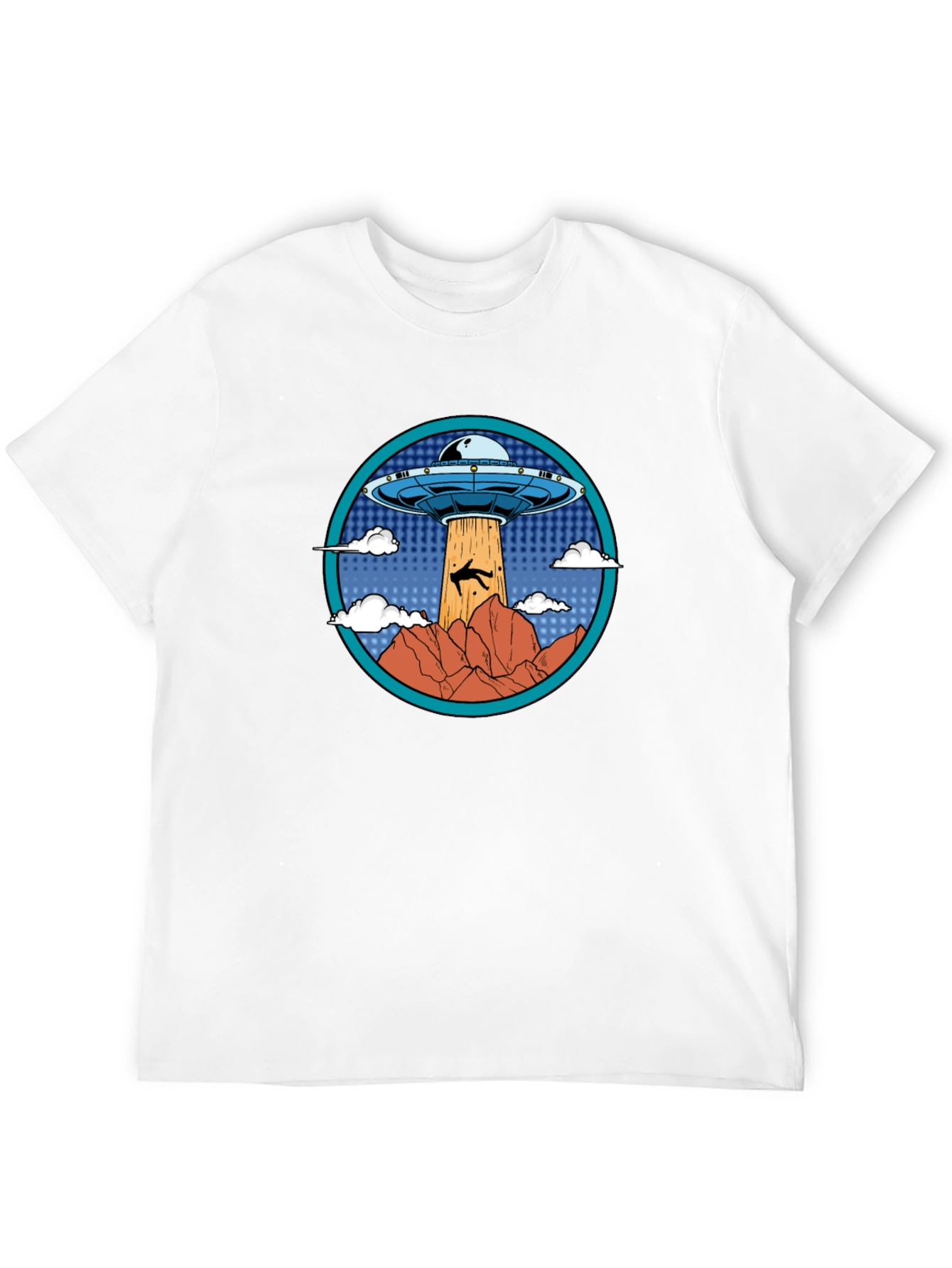 UFO Abduction Graphic T-Shirt - Black Cotton Tee
