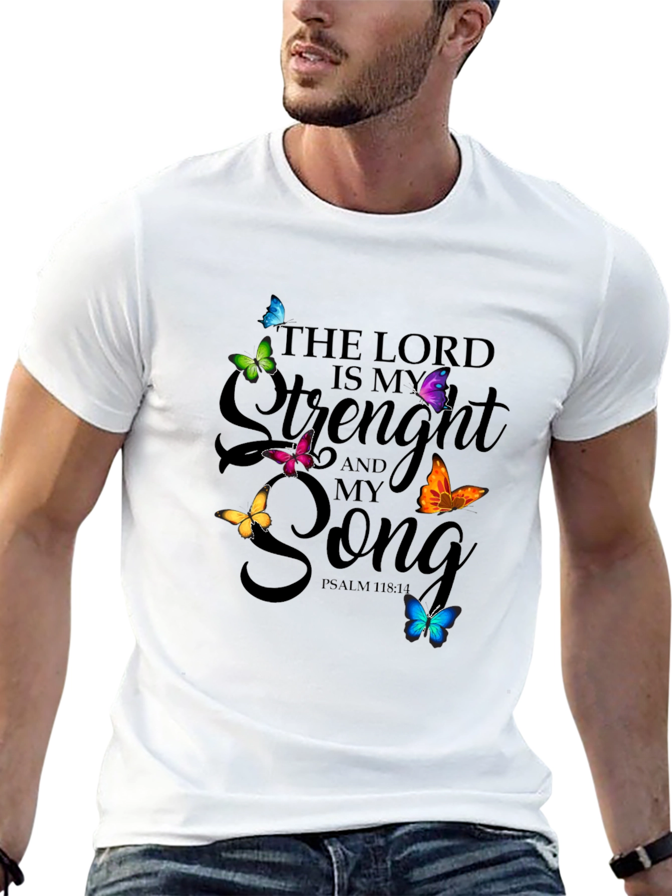 Faith-Inspired Butterfly Graphic T-Shirt