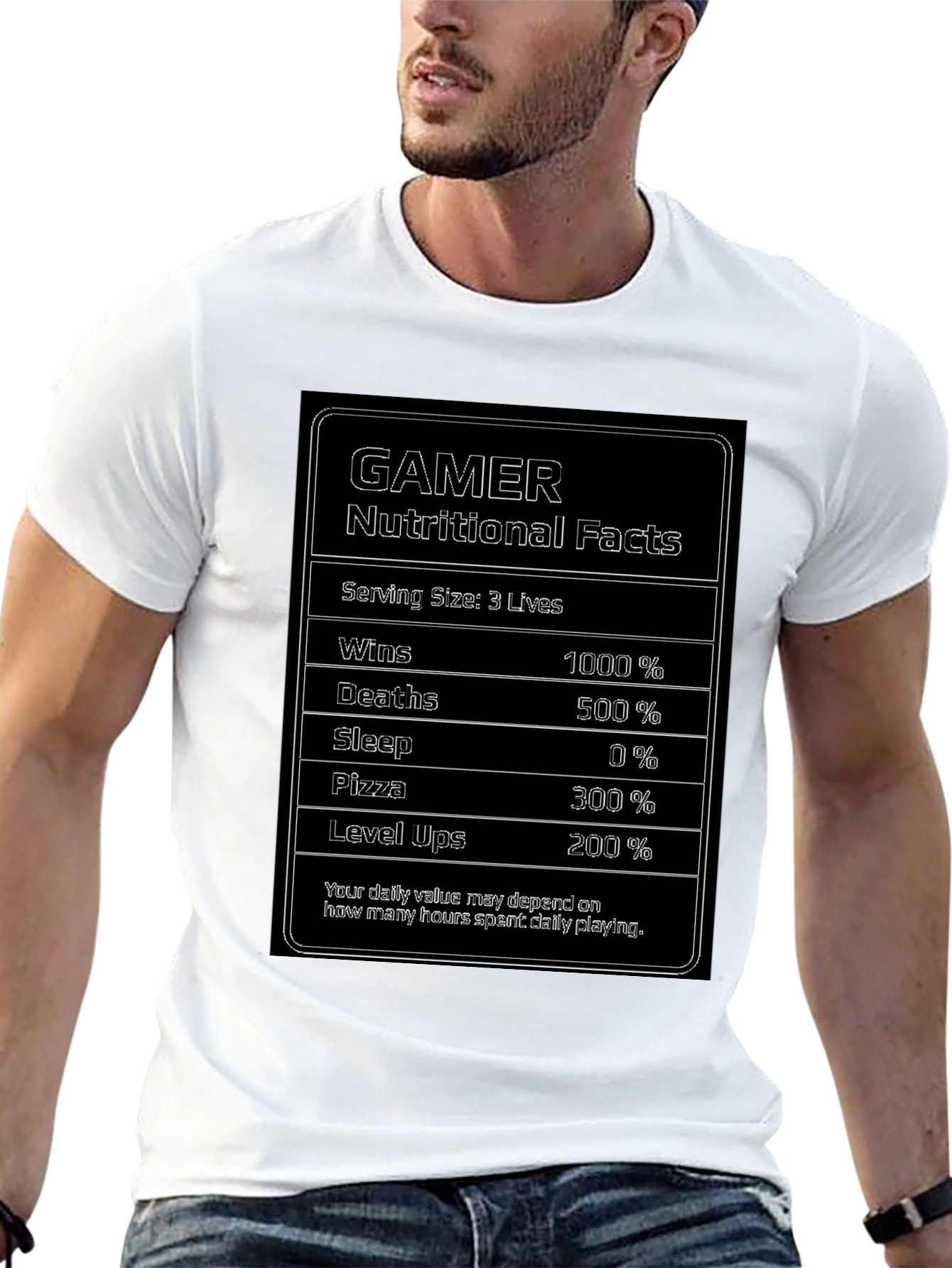 Gamer Nutritional Facts Funny T-Shirt
