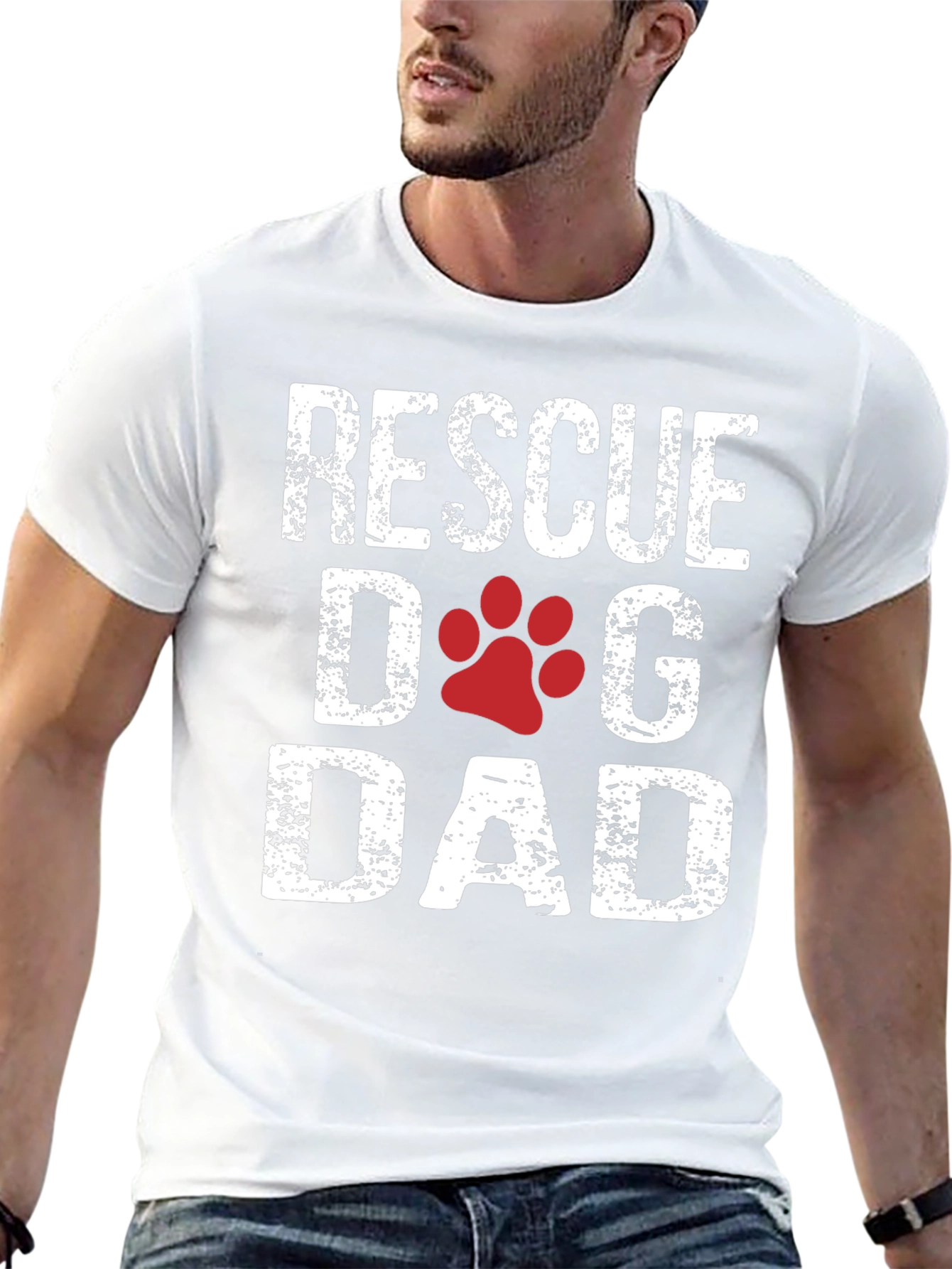 Rescue Dog Dad Graphic T-Shirt