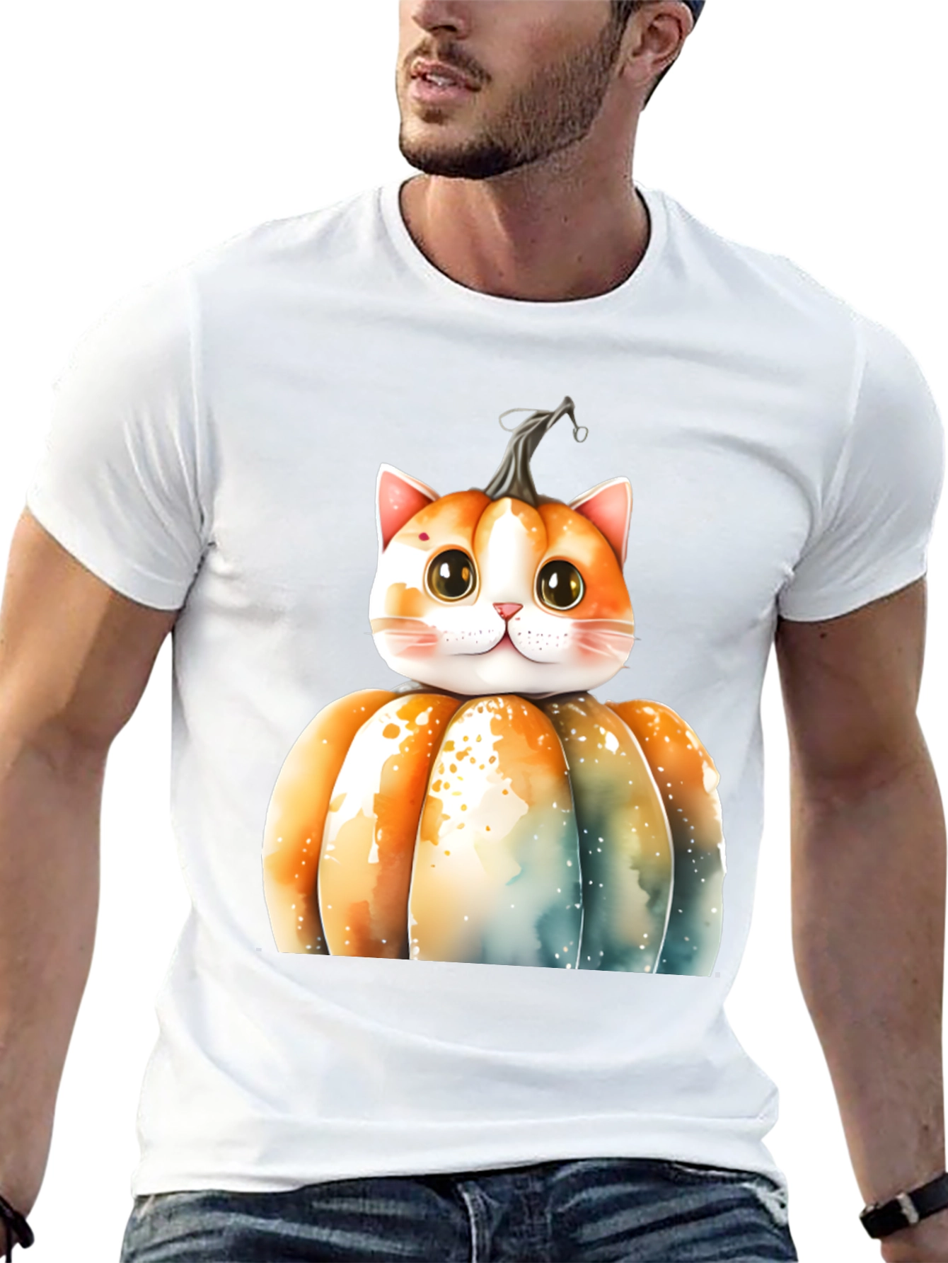 Halloween Cat Pumpkin T-Shirt - Spooky Season