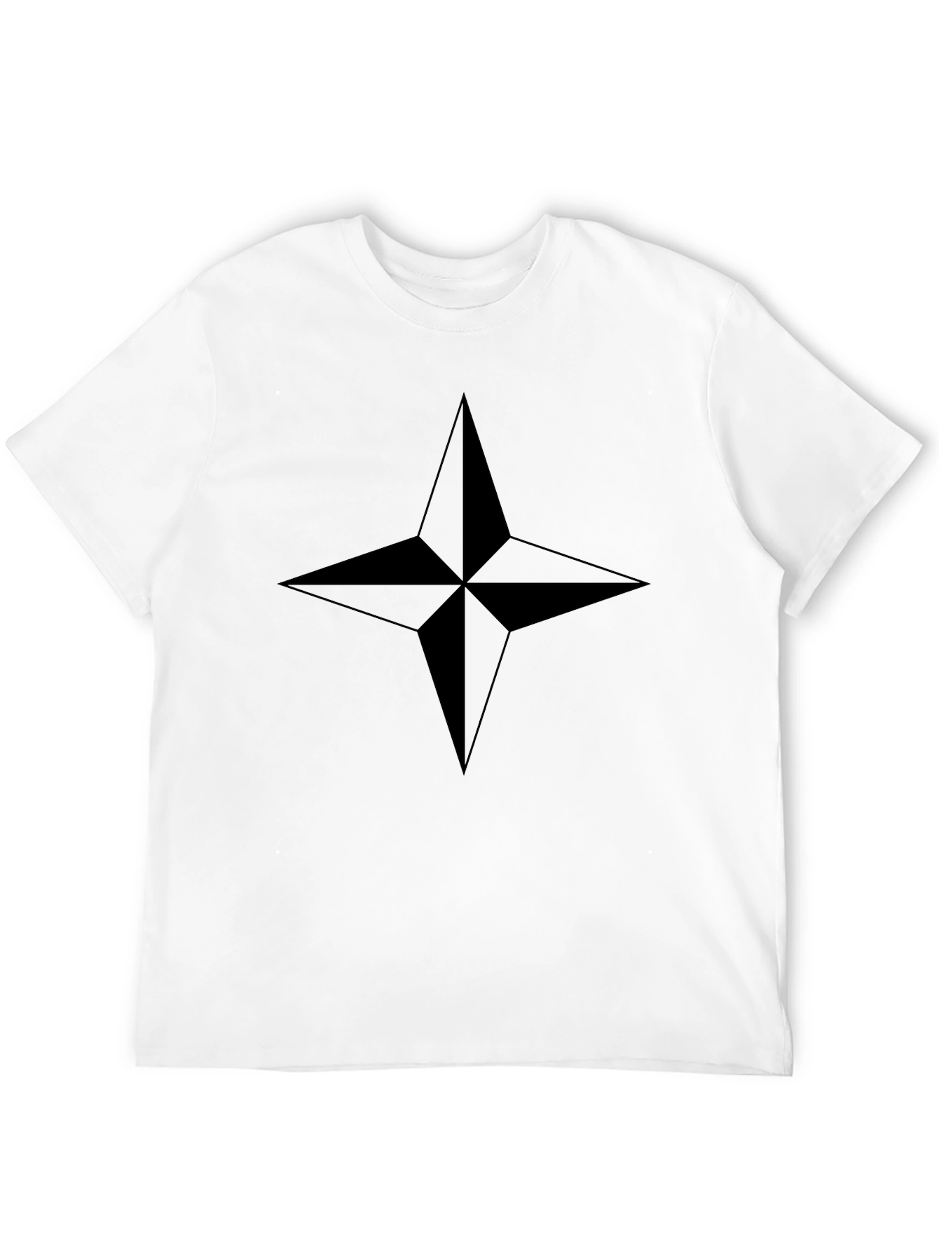 Mens Black Star Graphic Tee - Casual Style