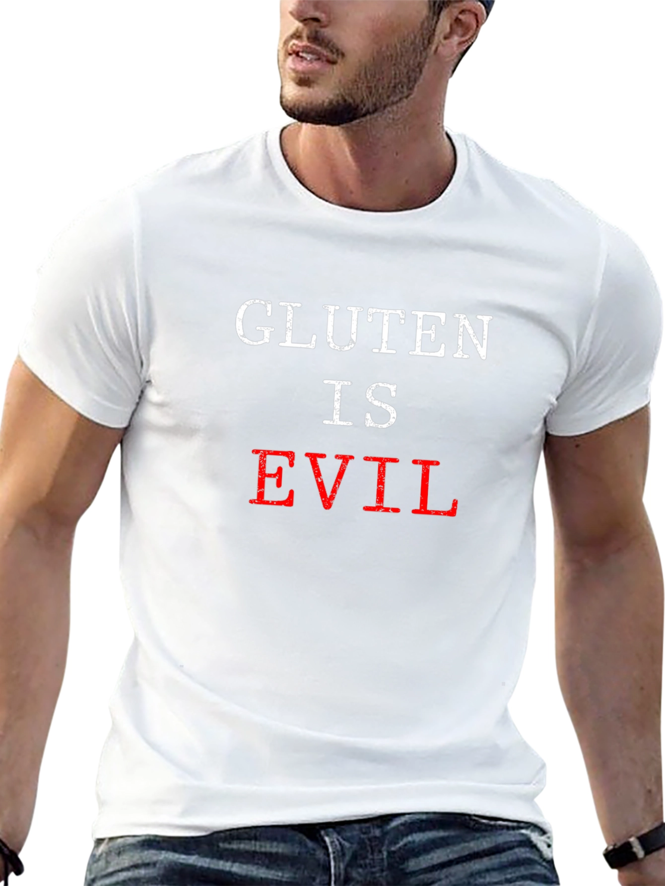 Gluten is Evil Graphic T-Shirt - Sarcastic Tee