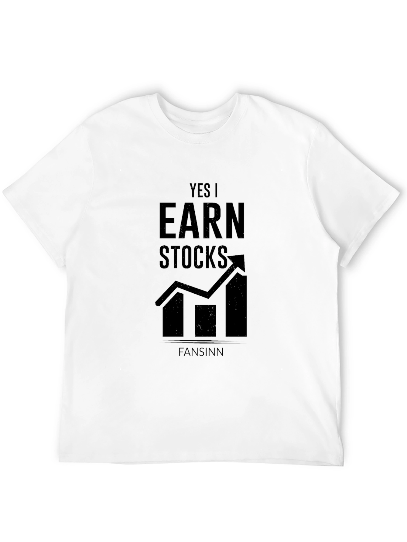 Yes I Earn Stocks Black Graphic Tee