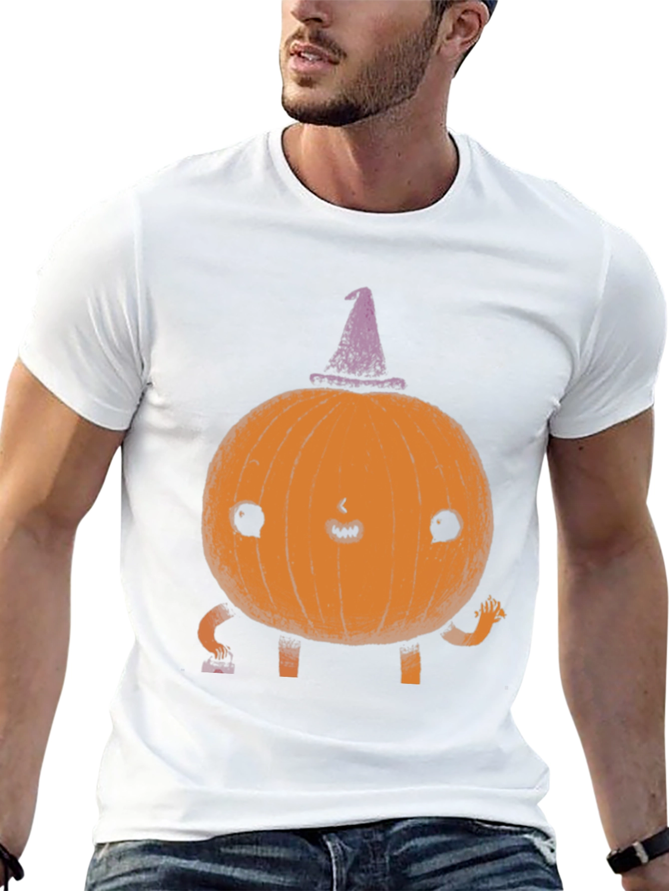 Whimsical Pumpkin Witch T-Shirt