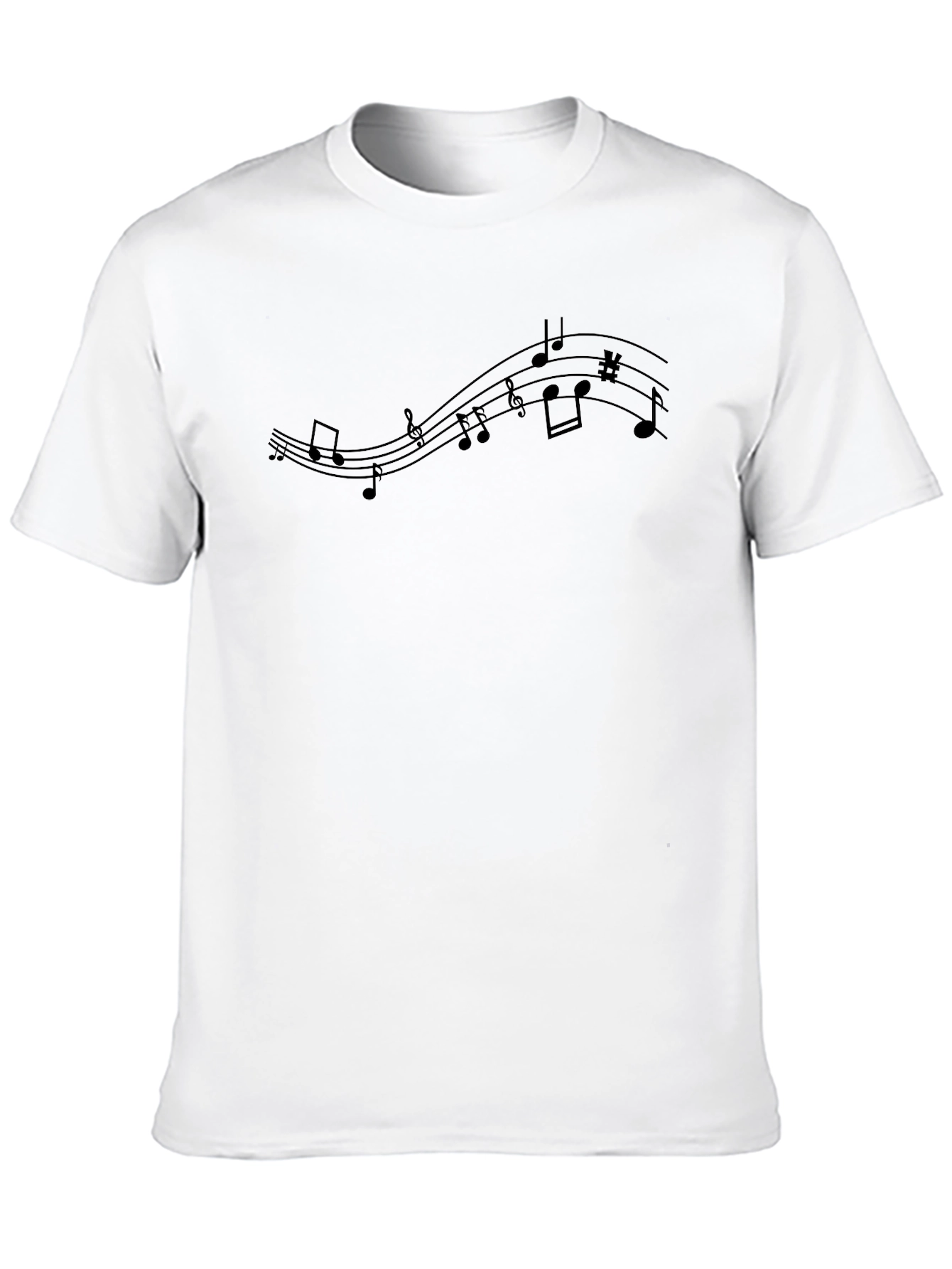Musical Notes T-Shirt - Mens Black Tee