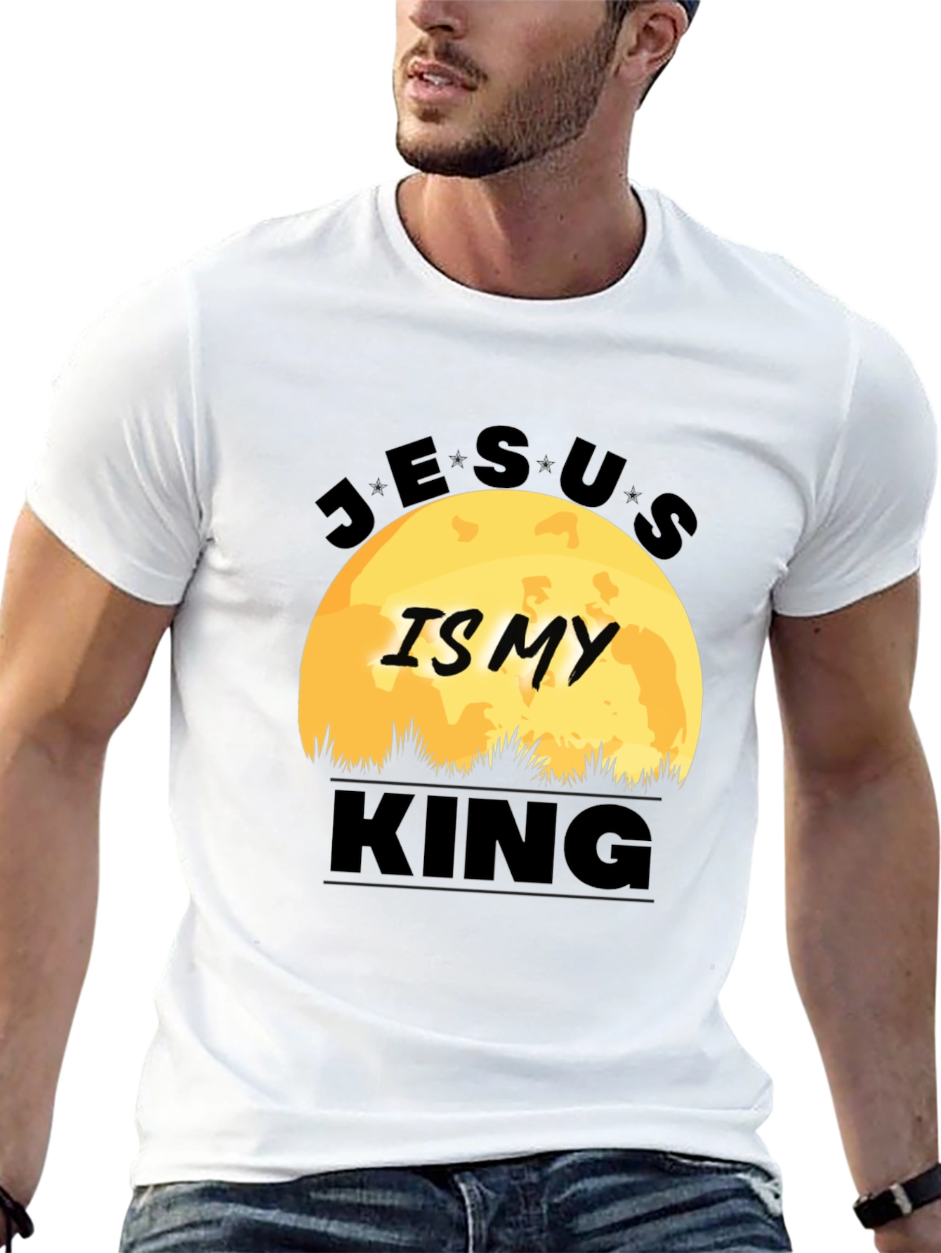 Jesus is My King Black T-Shirt Graphic Print