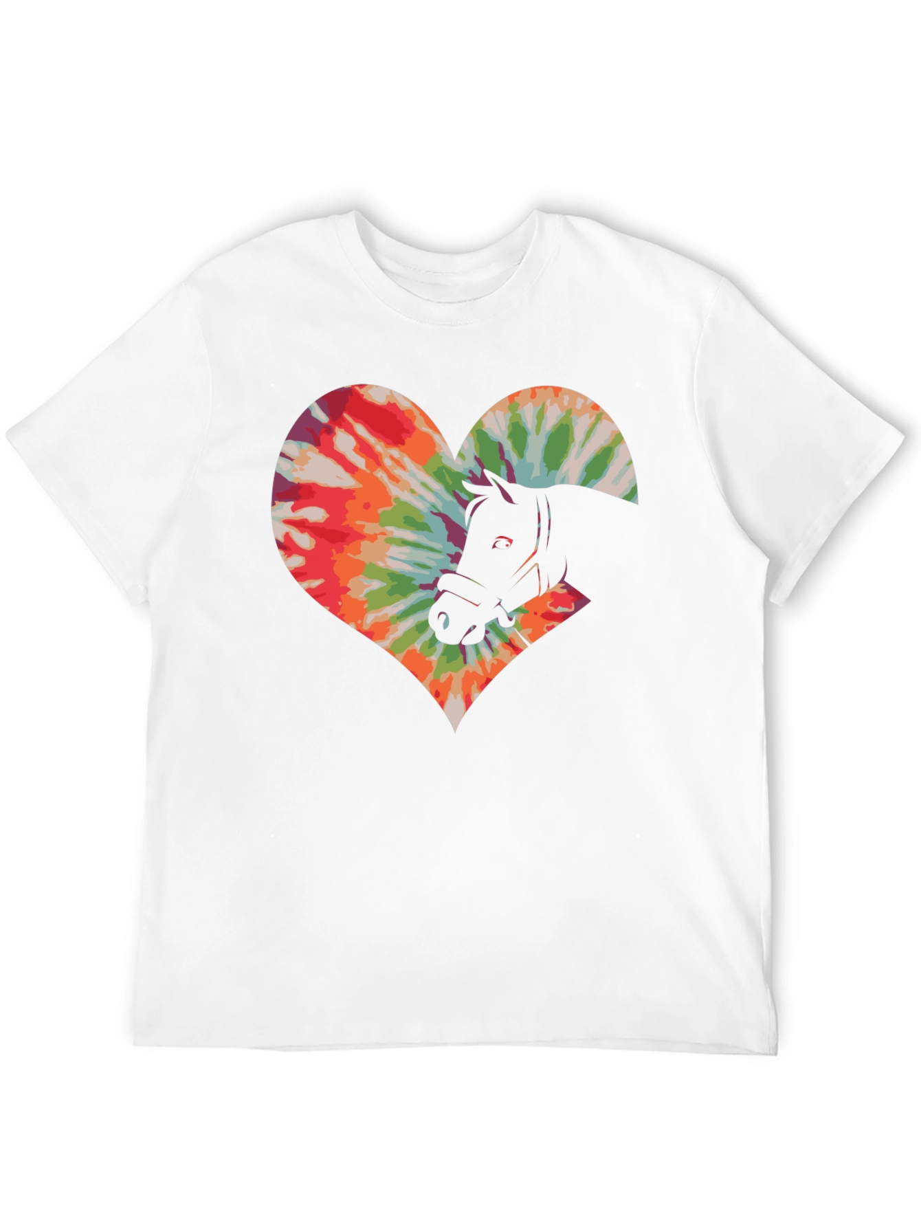 Tie-Dye Horse Heart Graphic T-Shirt