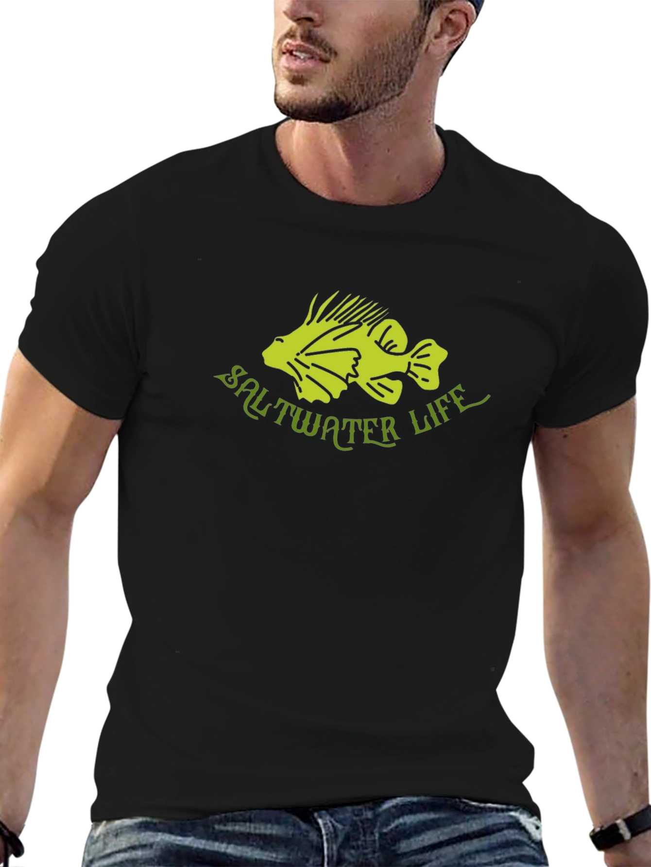 Saltwater Life Black Graphic Tee