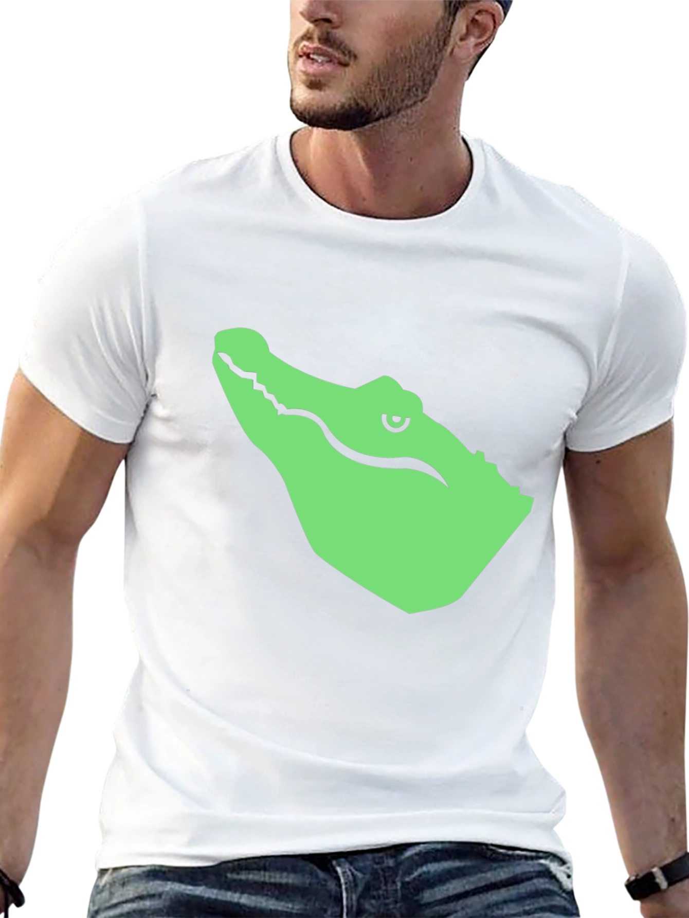 Alligator Graphic Tee - Black Cotton T-Shirt