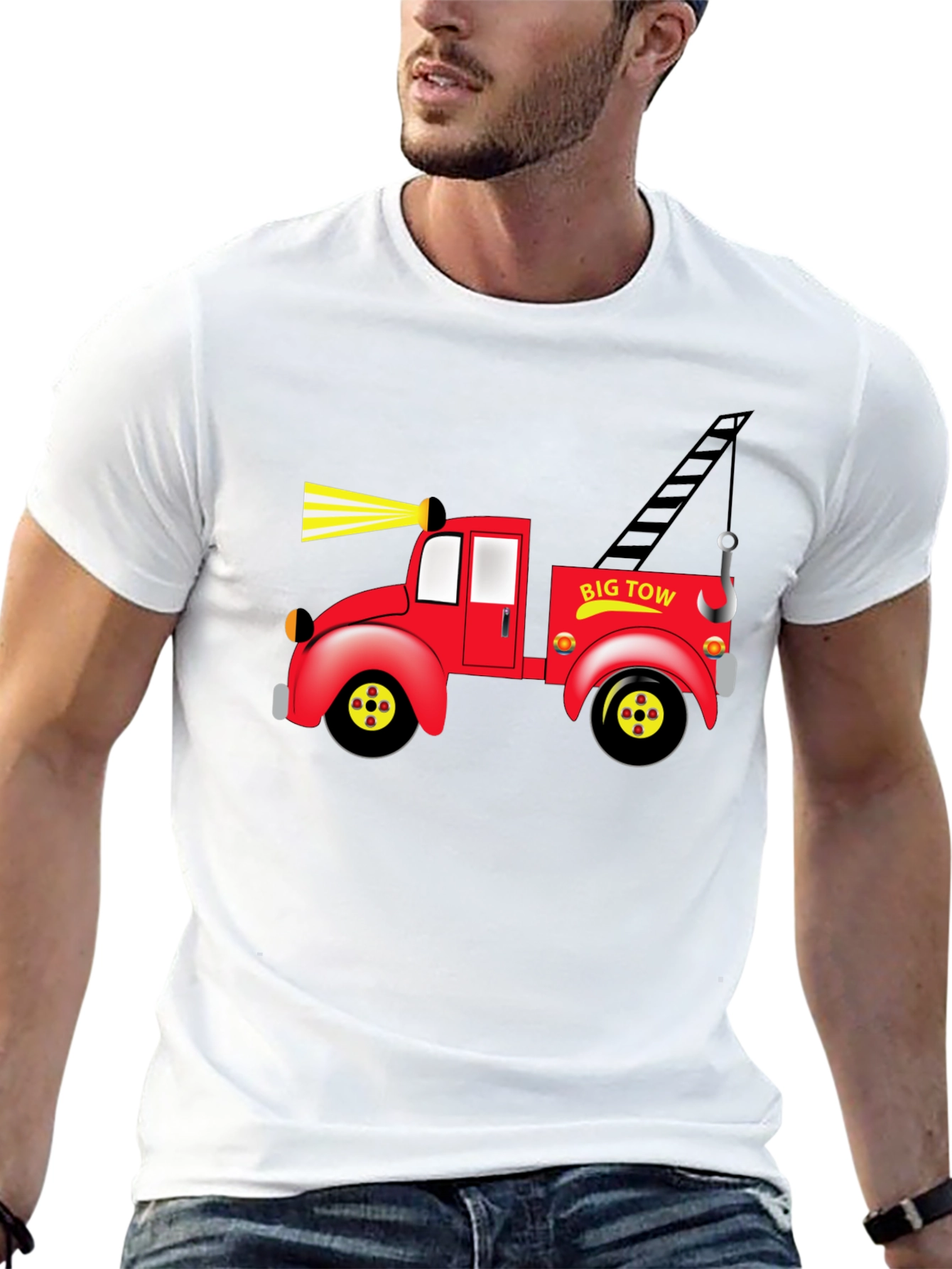 Big Tow Truck Graphic Black T-Shirt