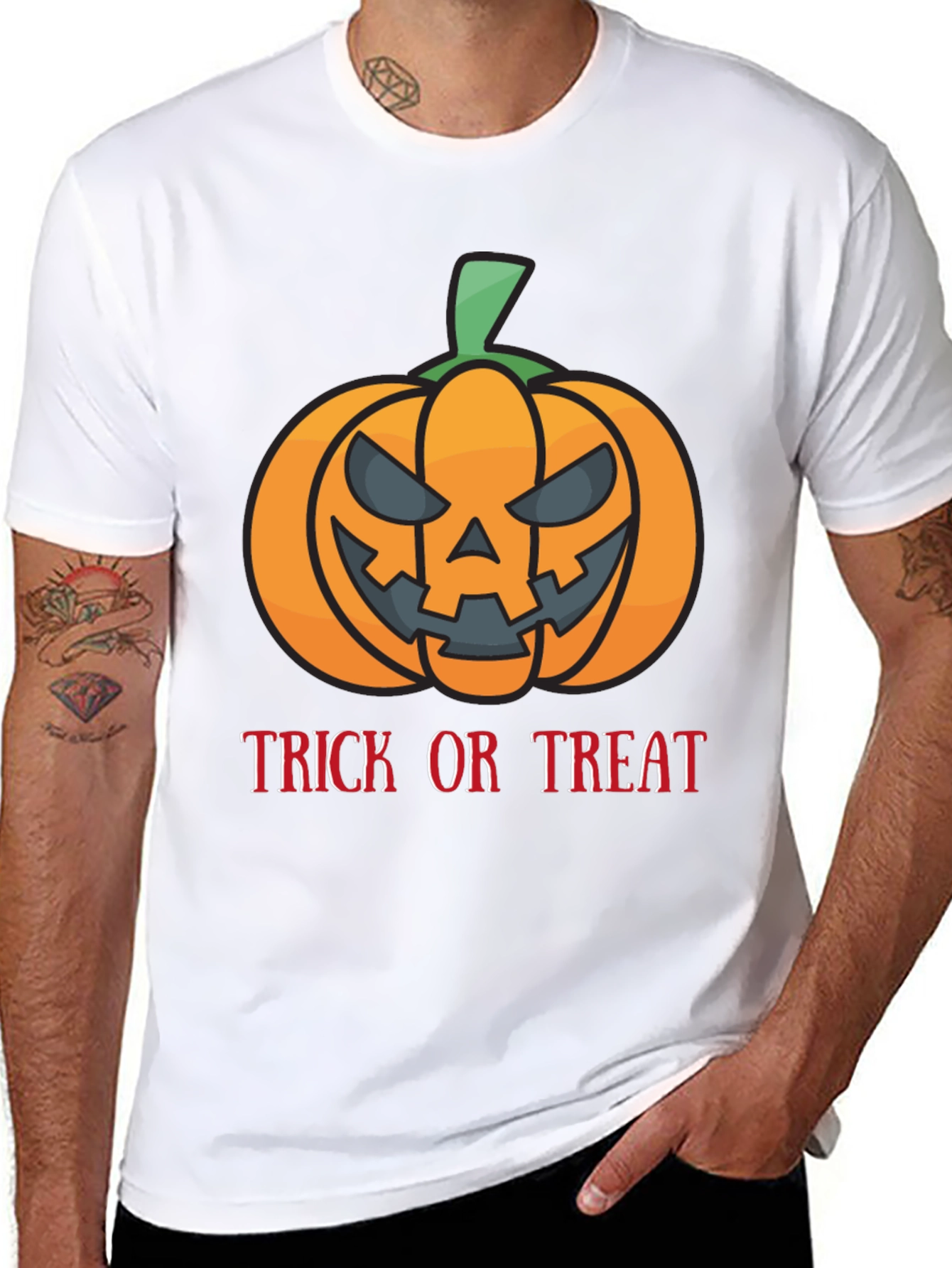 Halloween Pumpkin Trick or Treat Black T-Shirt