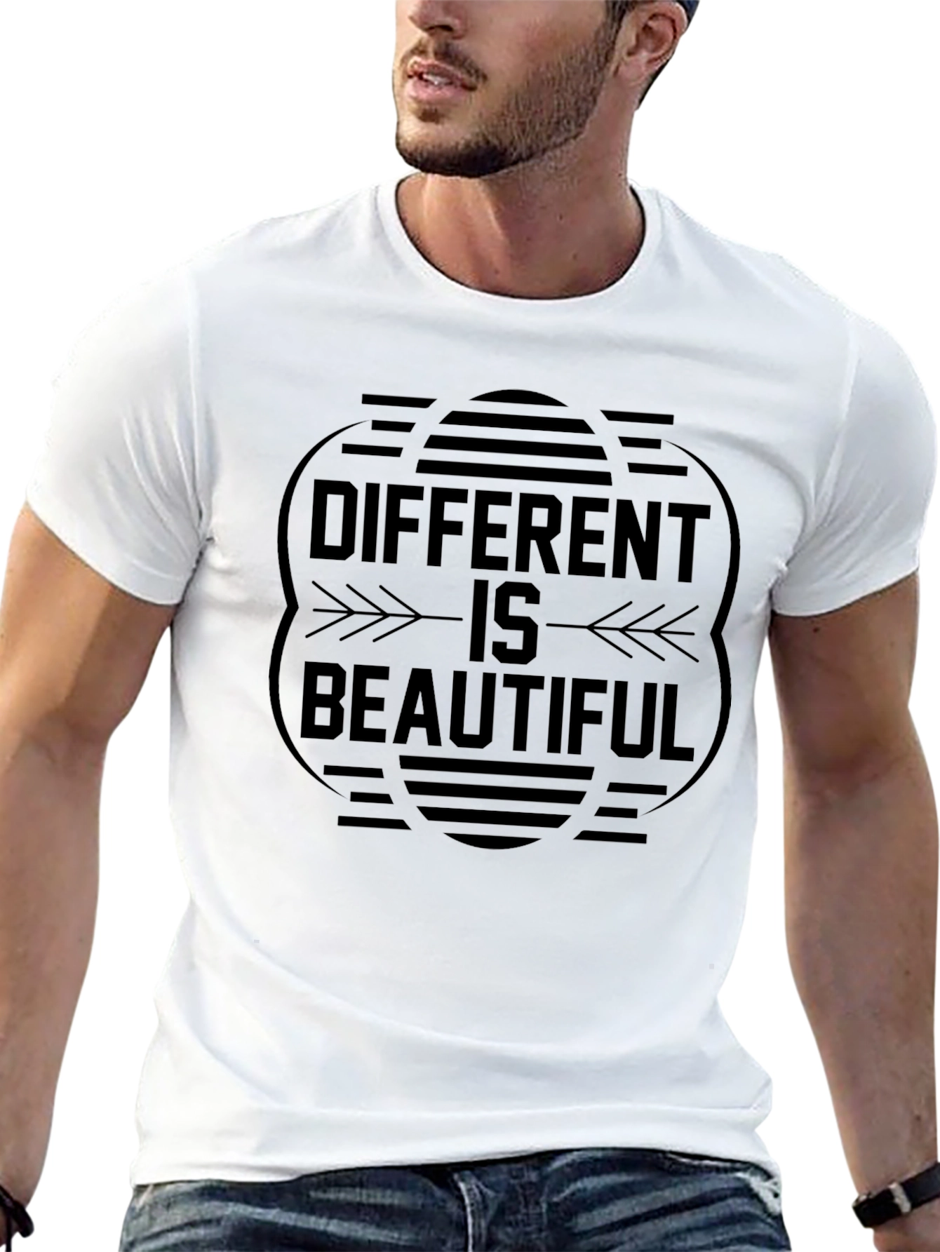 Different is Beautiful Black Graphic Tee