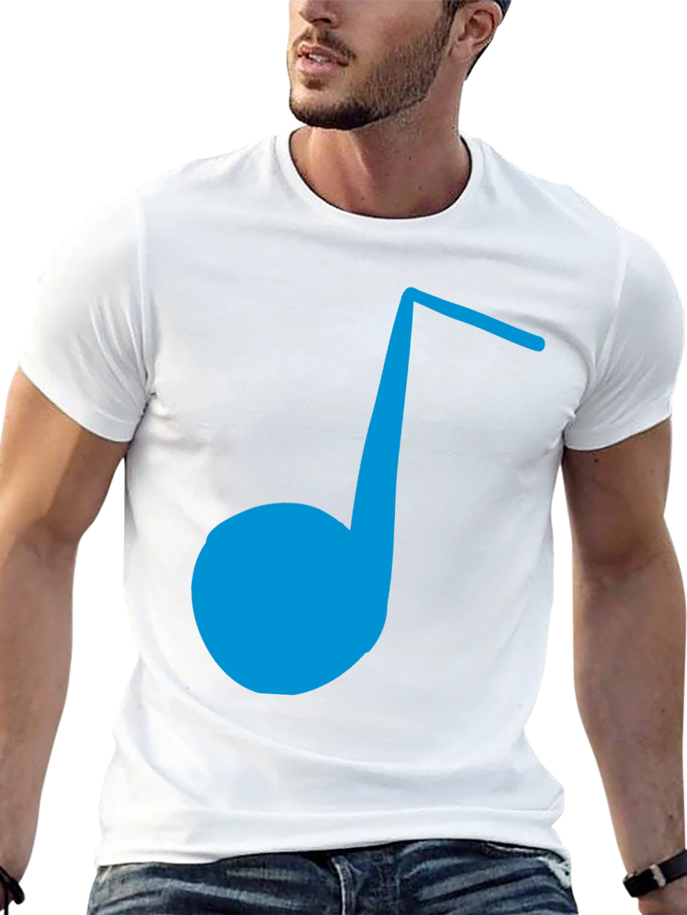 Blue Music Note Graphic Tee