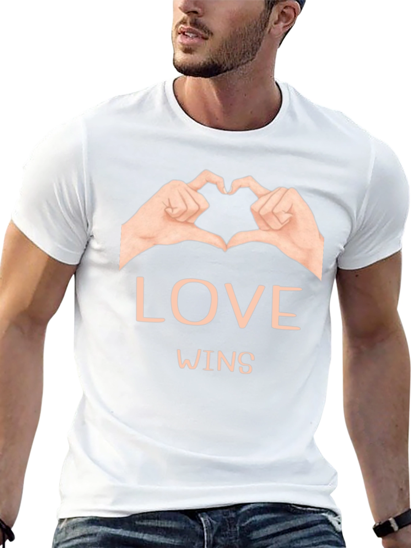 Love Wins Graphic Tee - Black Cotton Casual Shirt