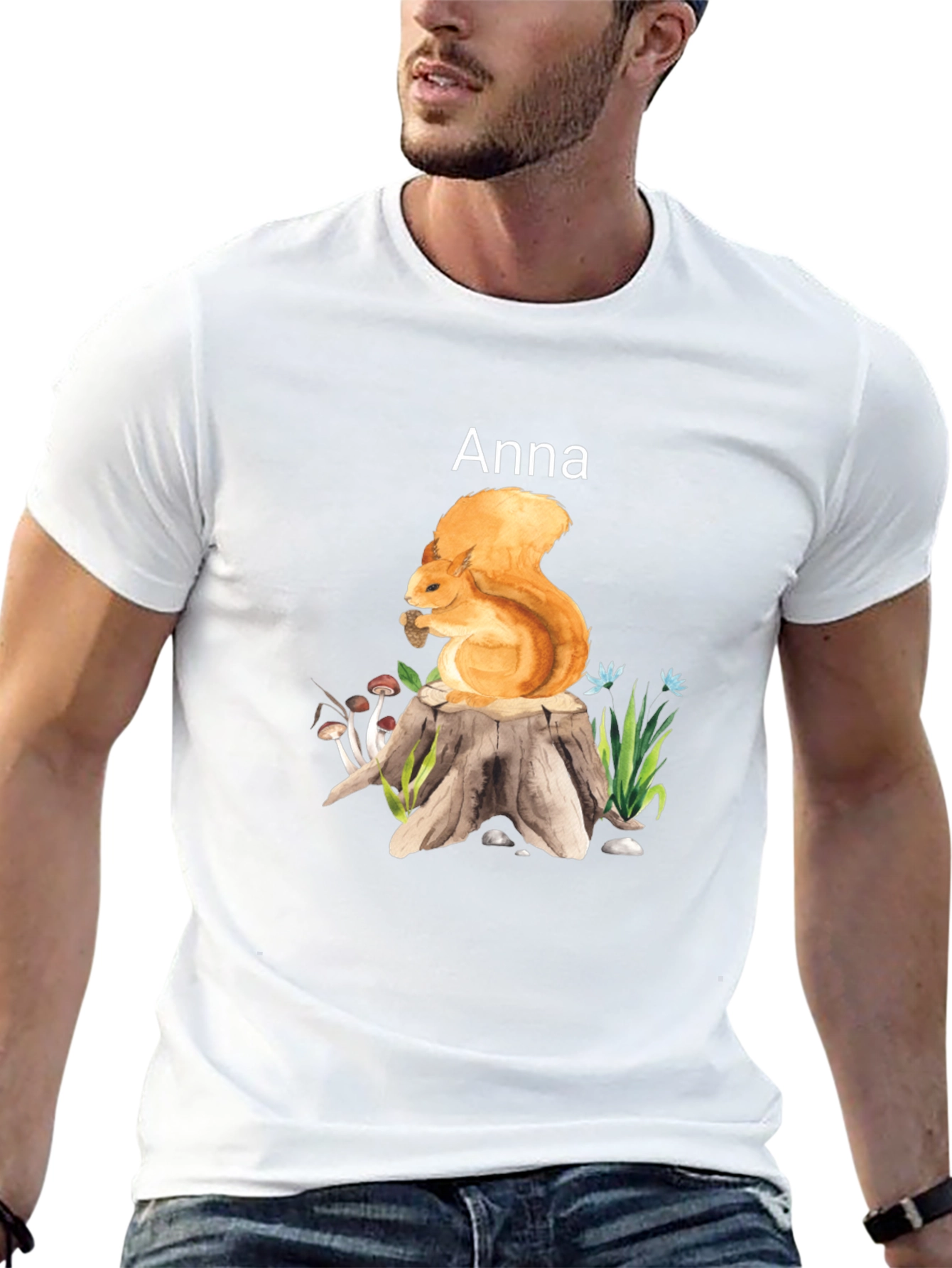 Squirrel on Stump Graphic Tee - Anna