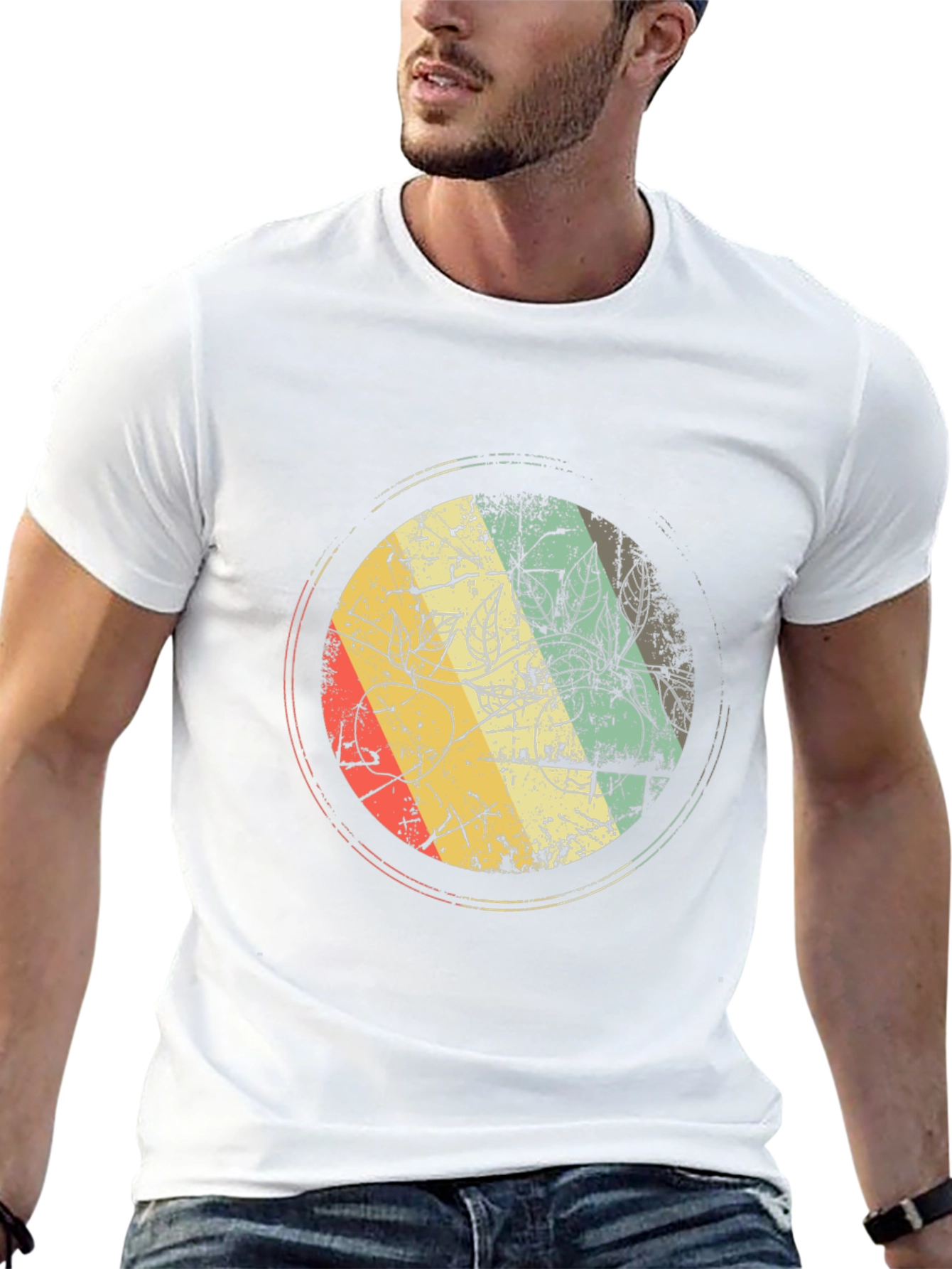 Retro Graphic Print Black T-Shirt