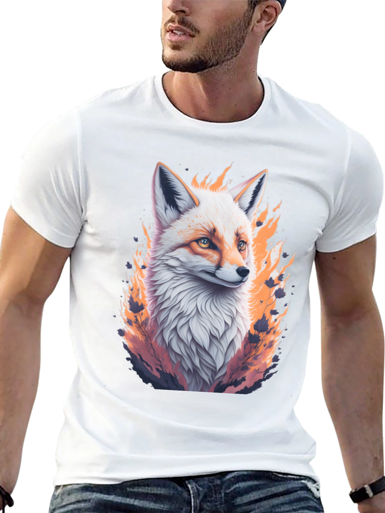 Fiery Fox Graphic Tee - Unique Animal Print