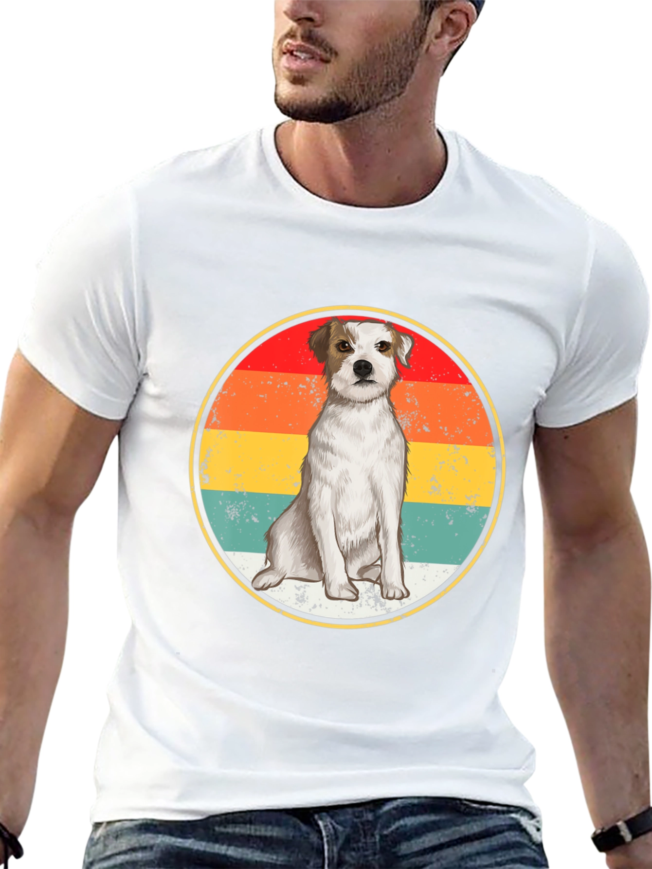 Vintage Sunset Dog T-Shirt – Retro Dog Lover Graphic Tee