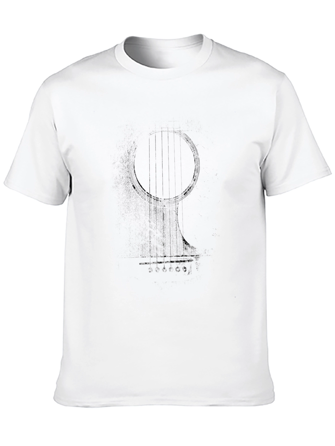 Black Graphic Tee - Abstract Musical Instrument Design
