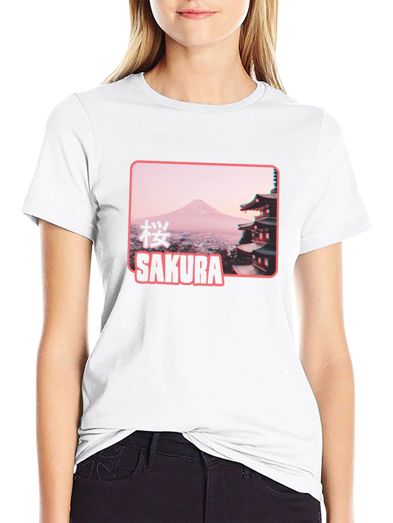 Sakura Graphic Tee - Mount Fuji Japan Inspired Design