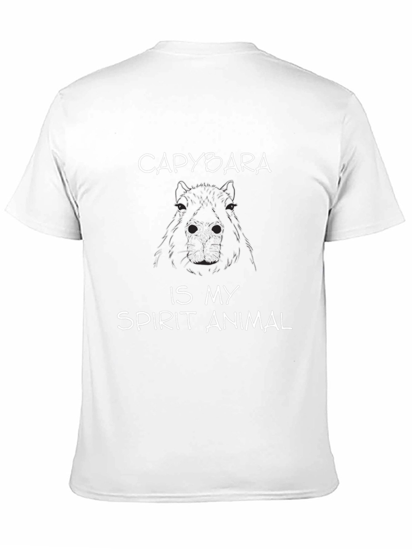 Capybara Spirit Animal Graphic Tee - Black Cotton T-Shirt