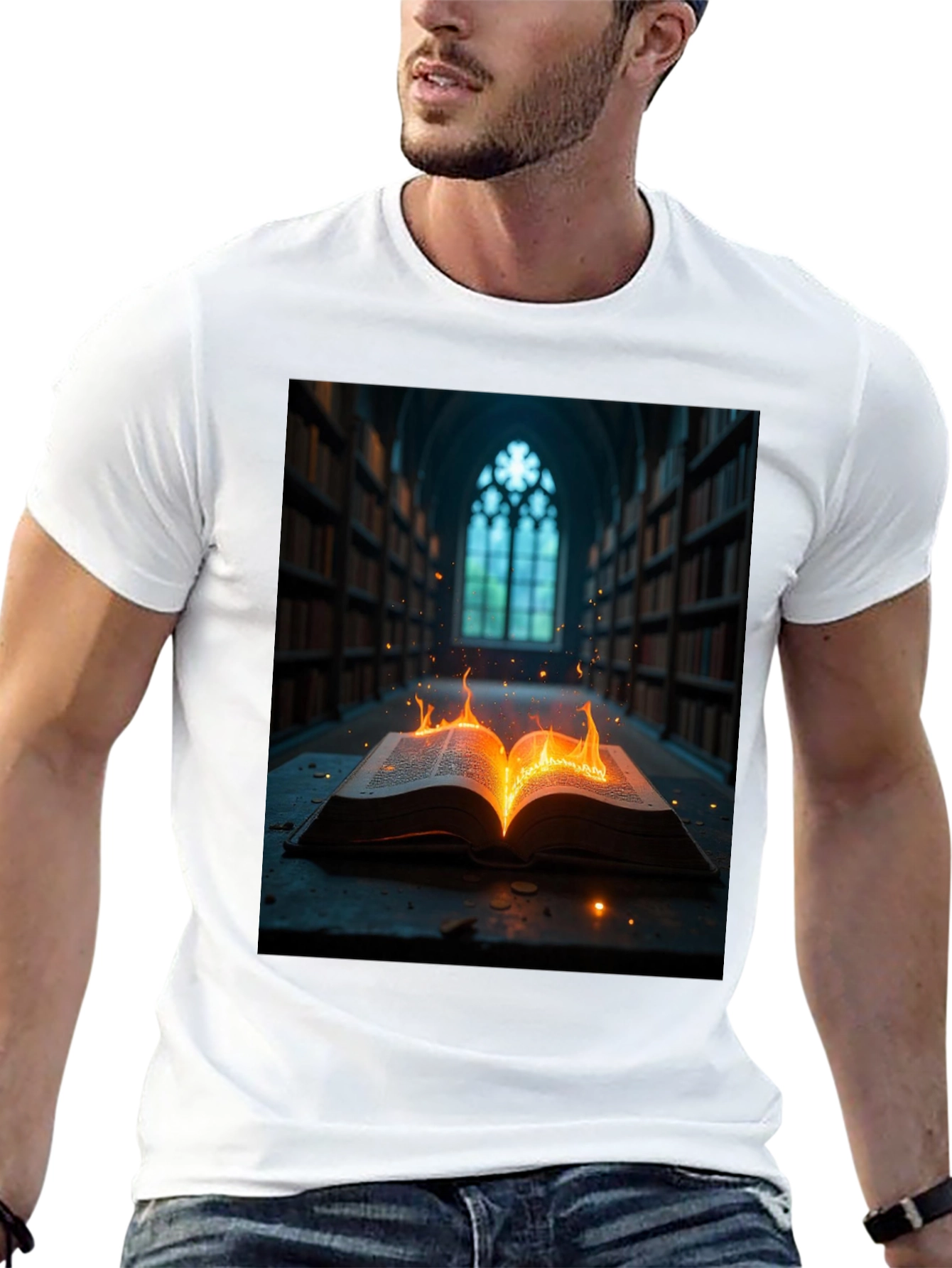 Mystical Burning Book Graphic Tee