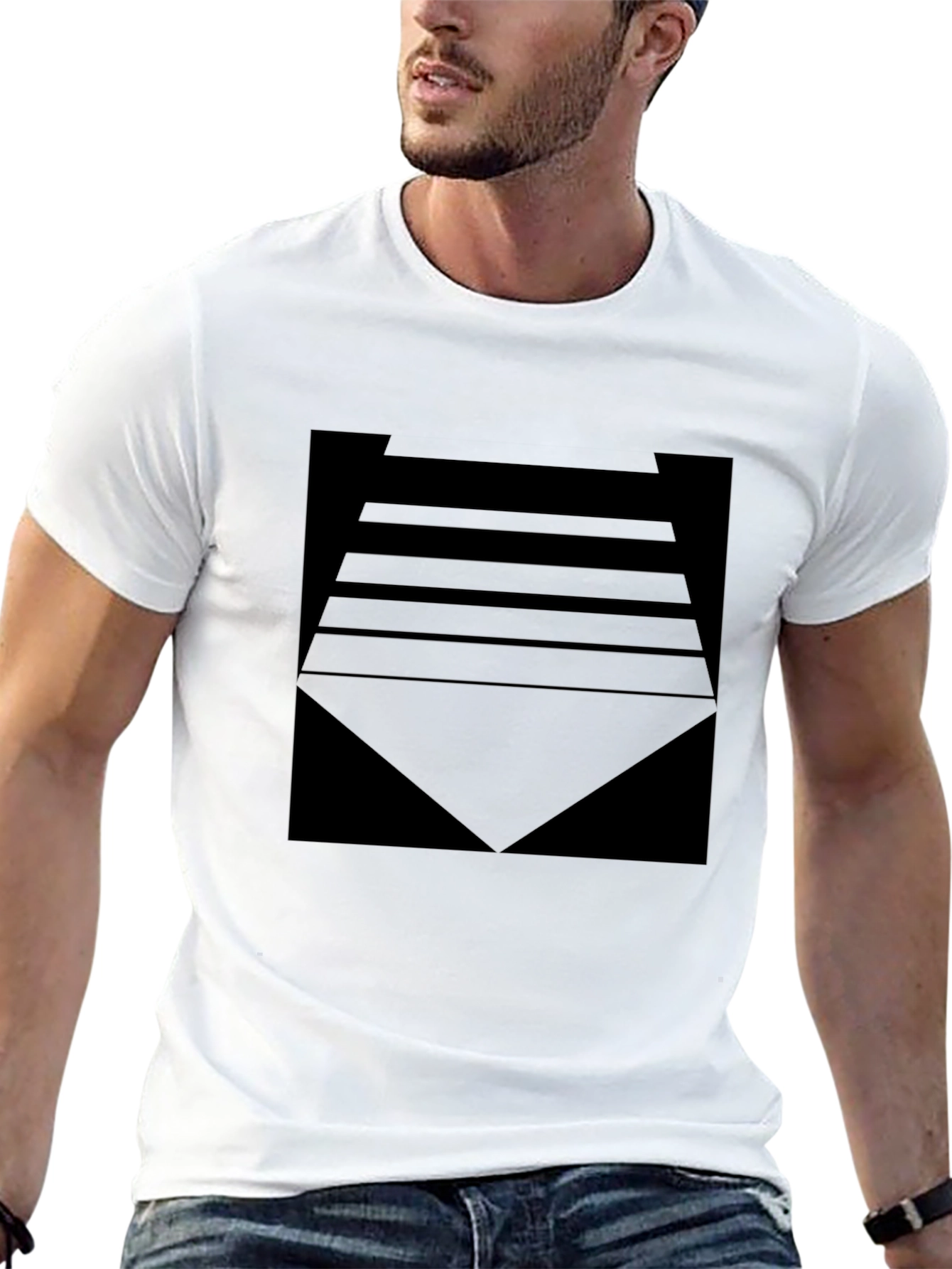 Abstract Geometric Black T-Shirt