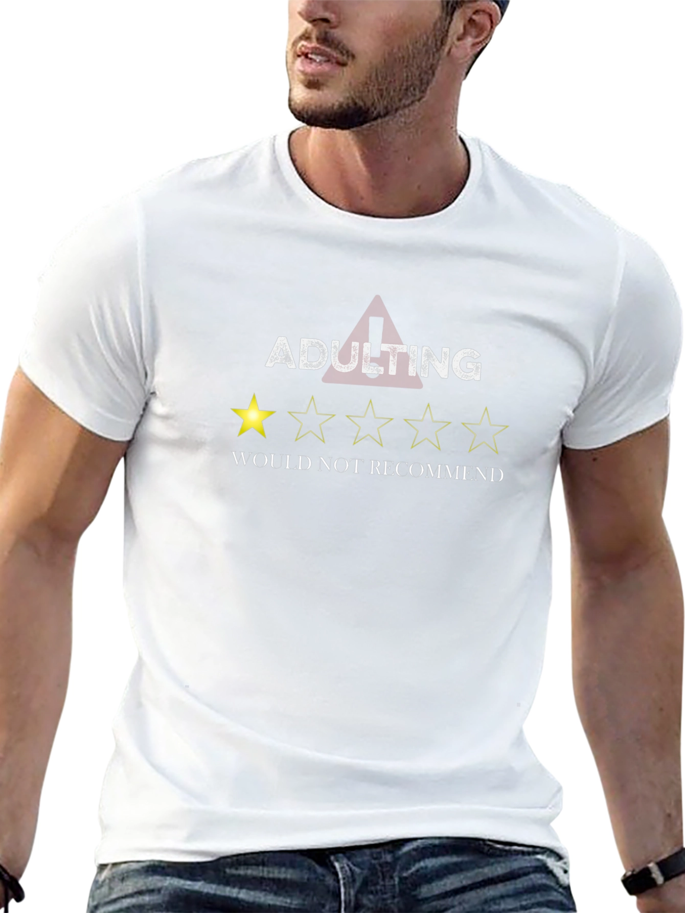 Adulting One-Star Review Graphic T-Shirt