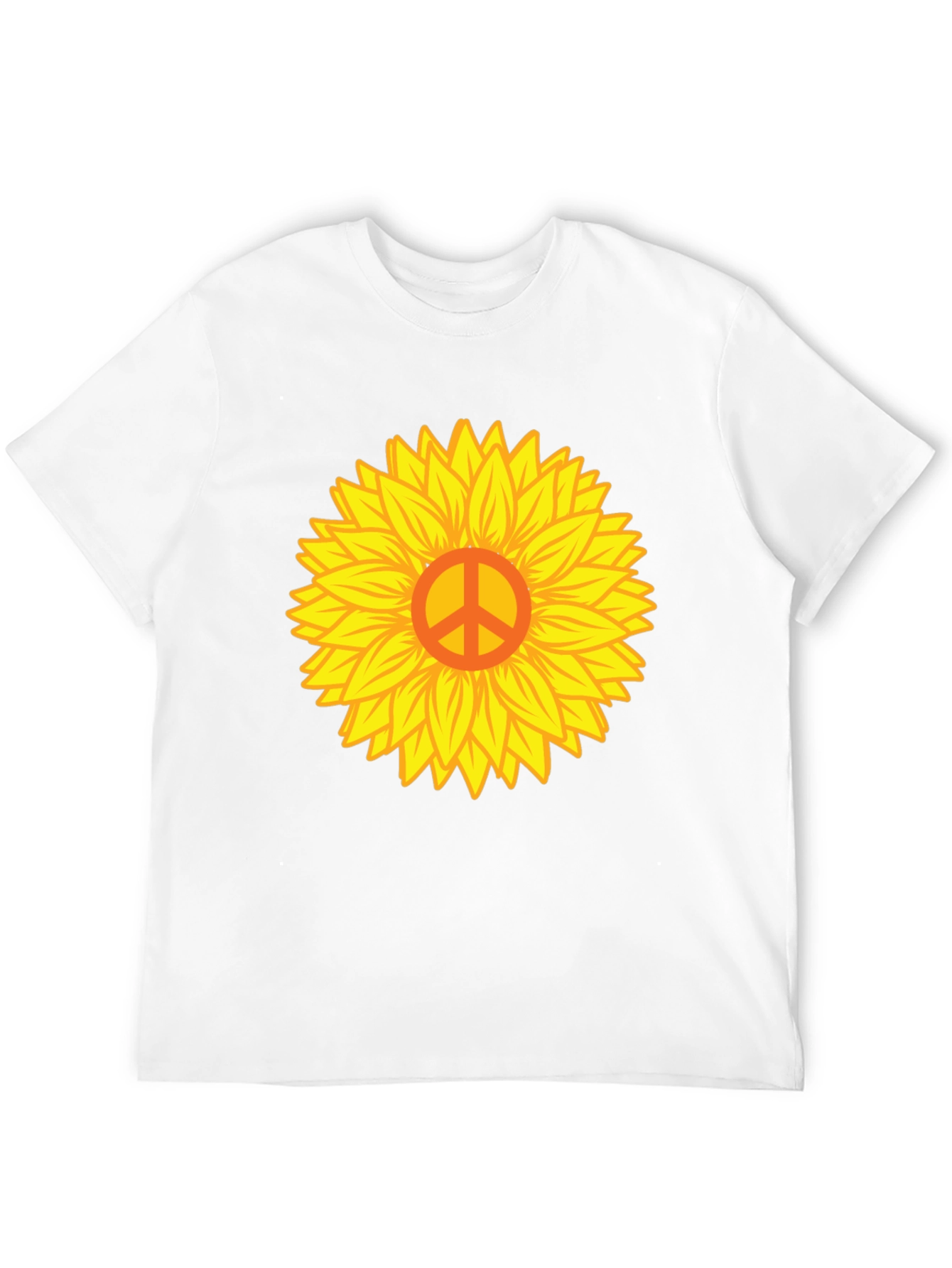 Sunflower Peace Sign Black T-Shirt